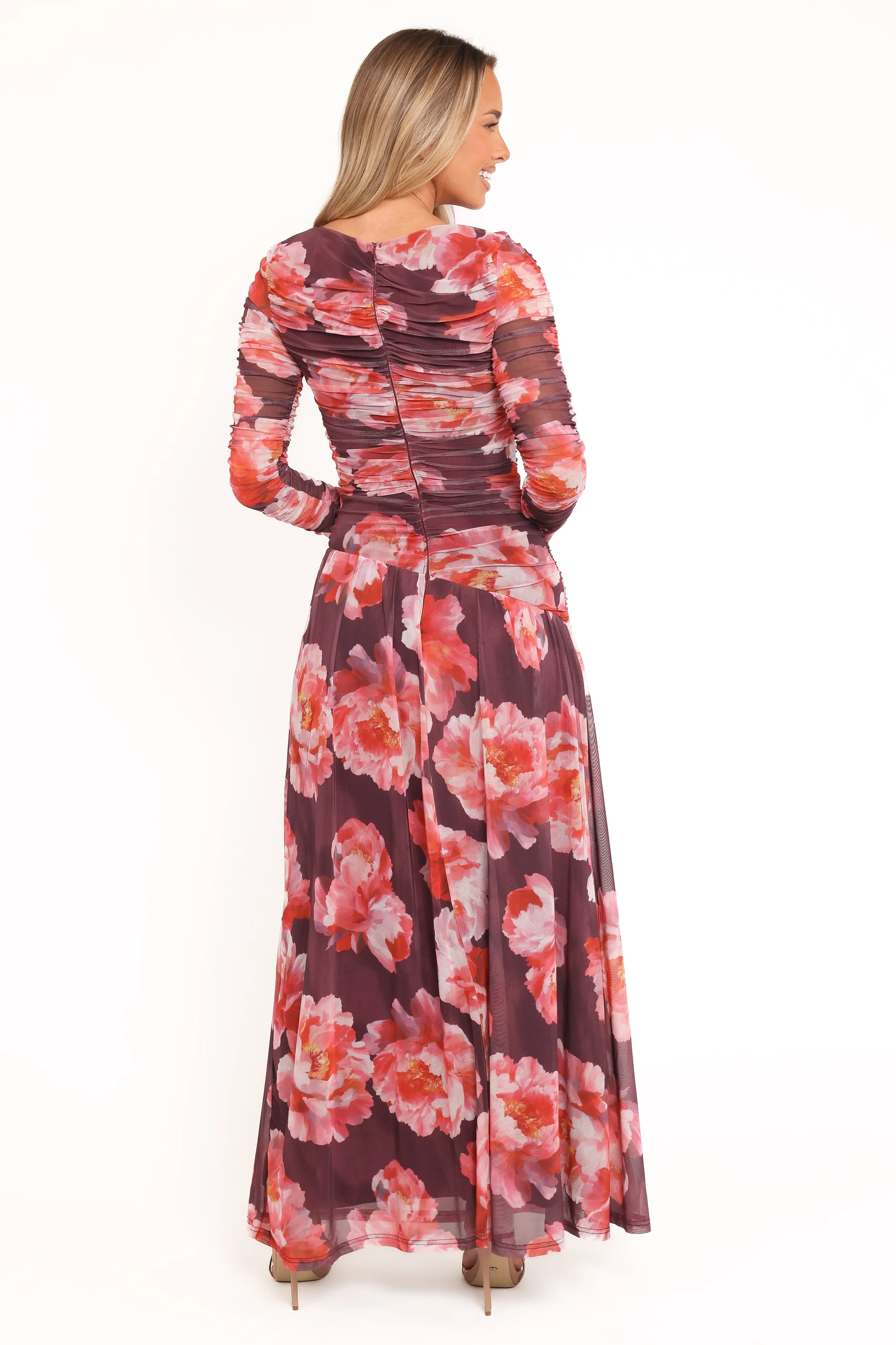 Calypso Long Sleeve Maxi Dress - Burgundy Peony sold by Petal & Pup product image thumbnail 5