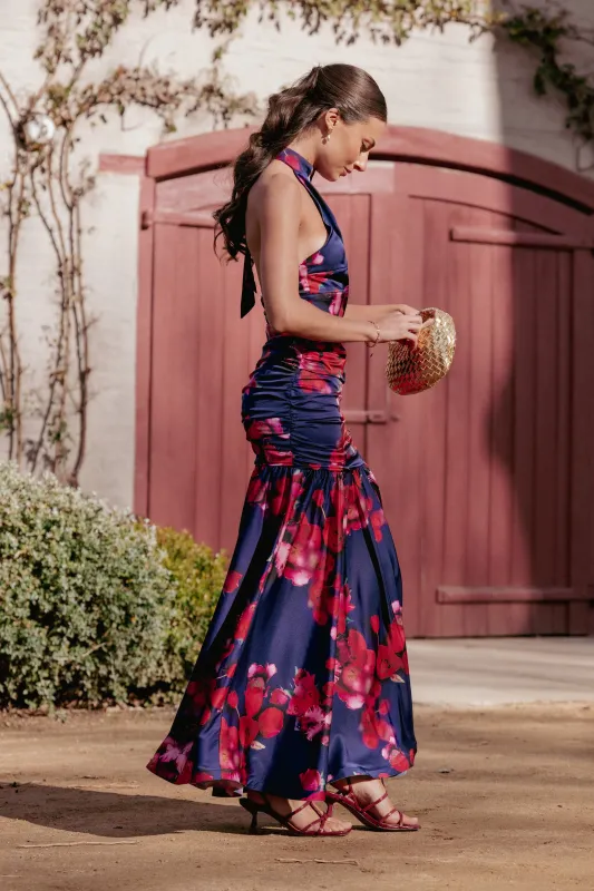 Freda Halter Skirt Set - Navy Floral sold by Petal & Pup