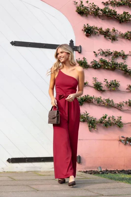 Leyton Jumpsuit - Deep Red sold by Petal & Pup