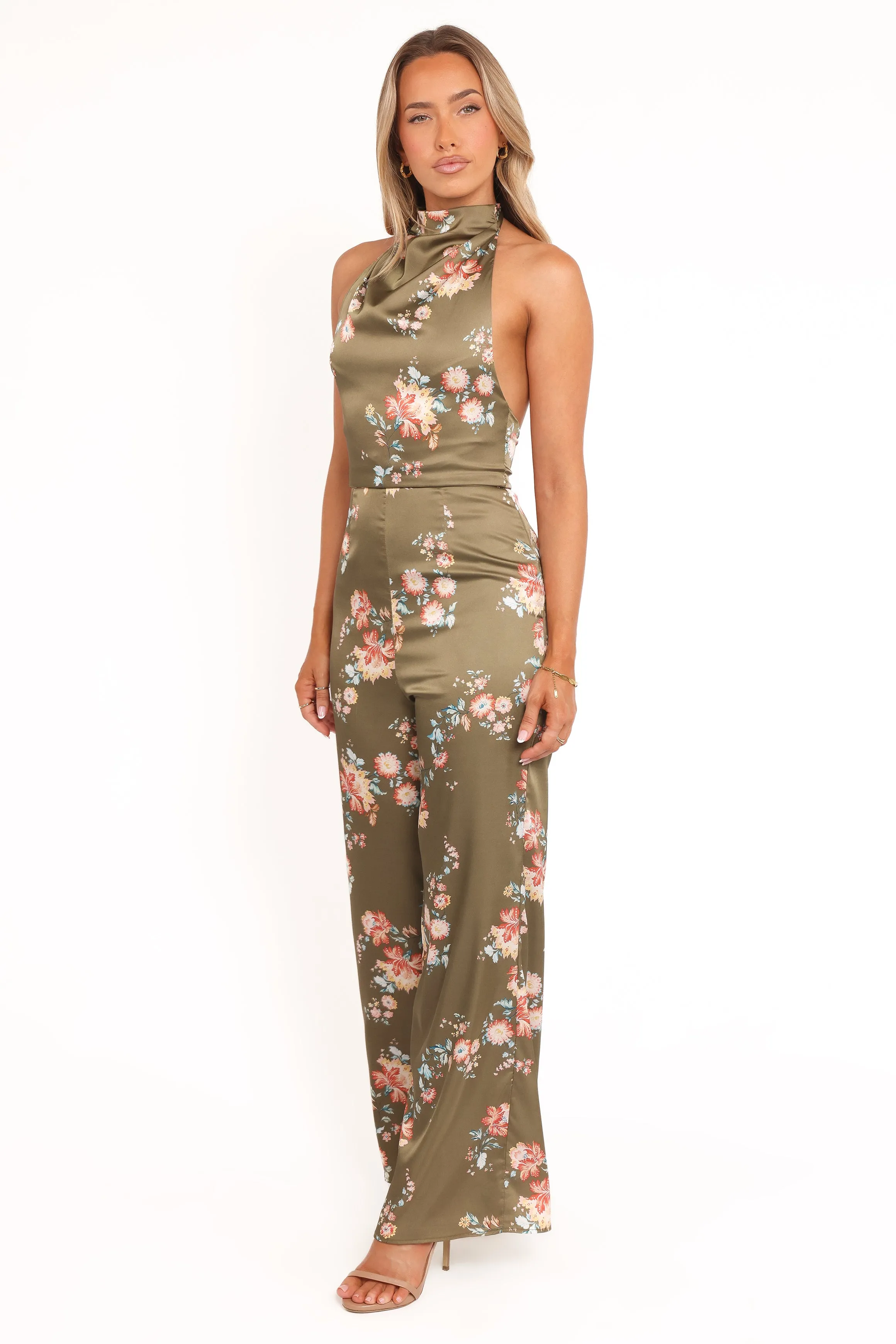 Holly Halterneck Jumpsuit - Olive Floral sold by Petal & Pup product image thumbnail 4