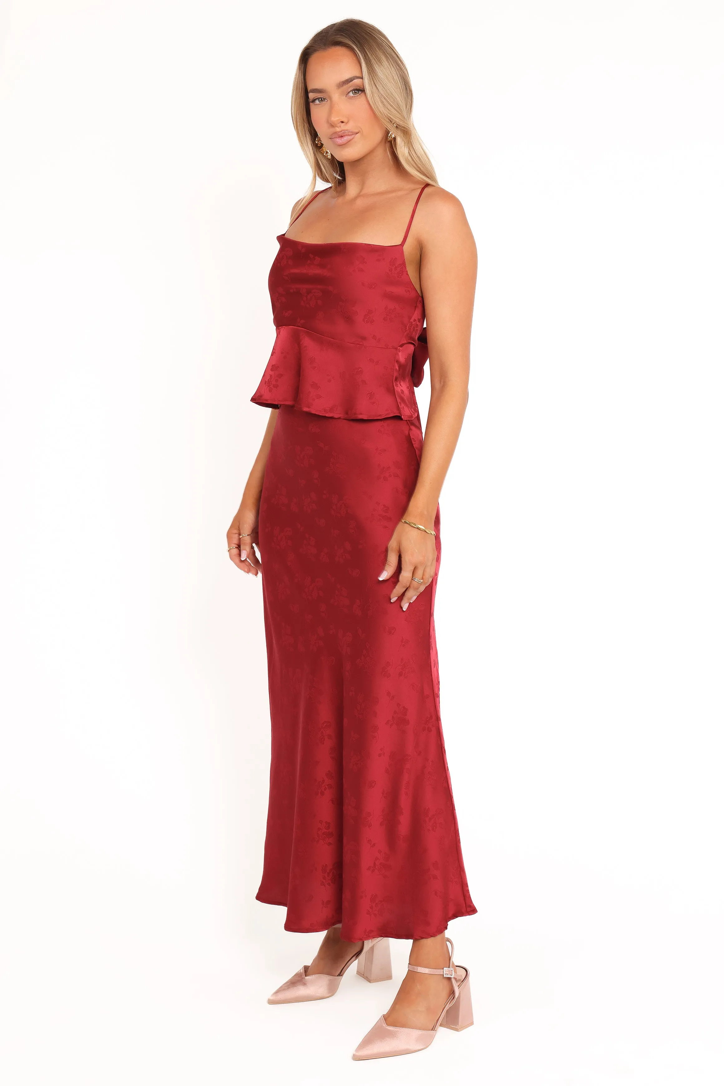 Belle Two Piece Set - Burgundy sold by Petal & Pup product image thumbnail 4