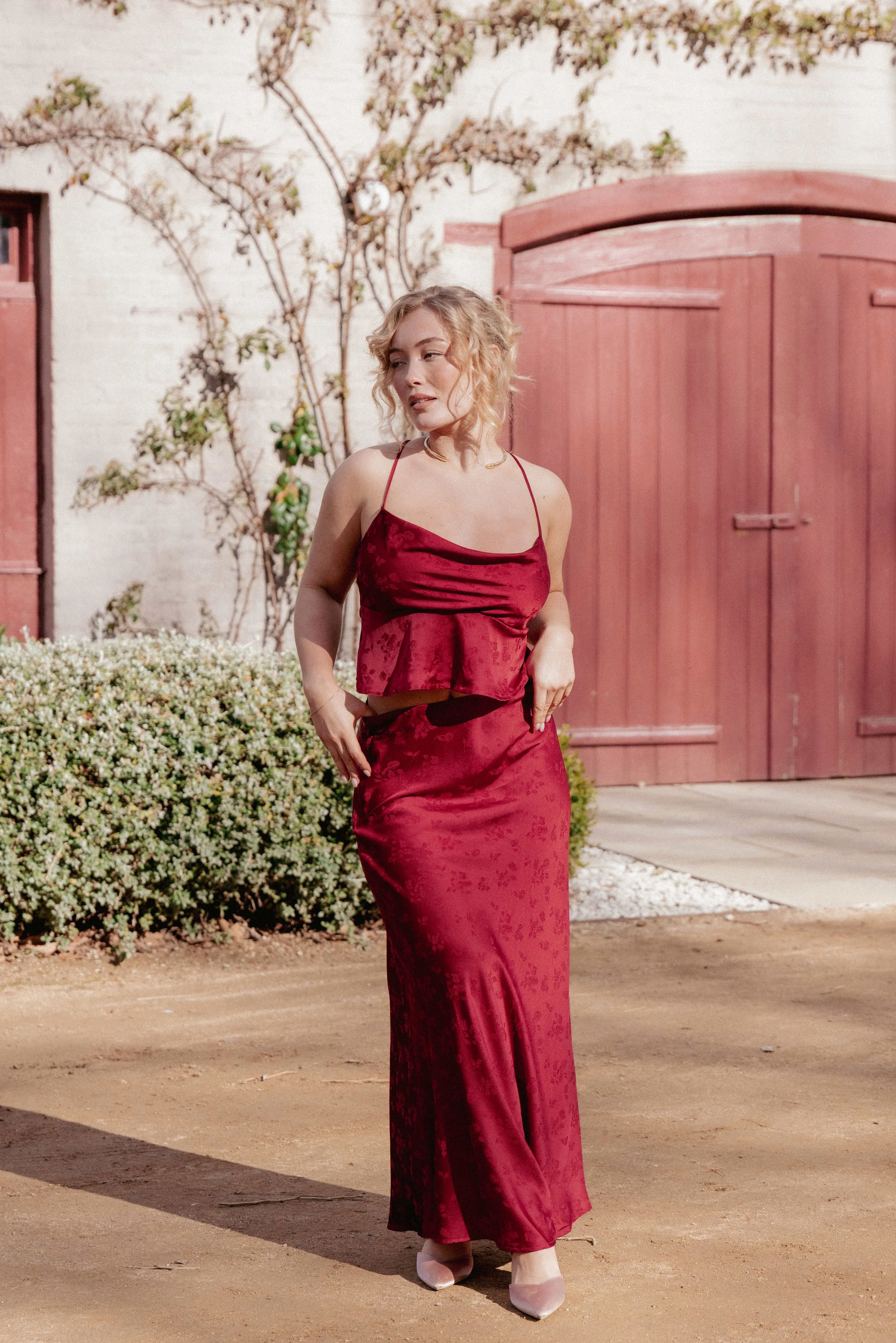 Belle Two Piece Set - Burgundy sold by Petal & Pup