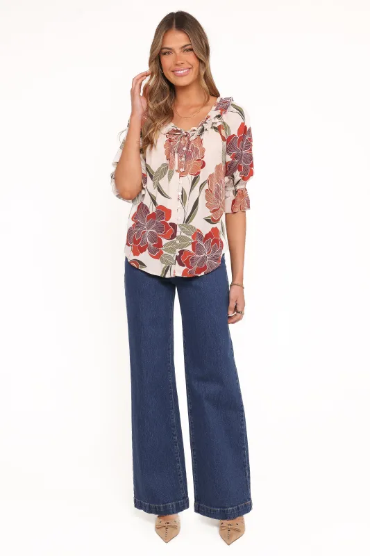 Bertha Top - Fall Floral sold by Petal & Pup