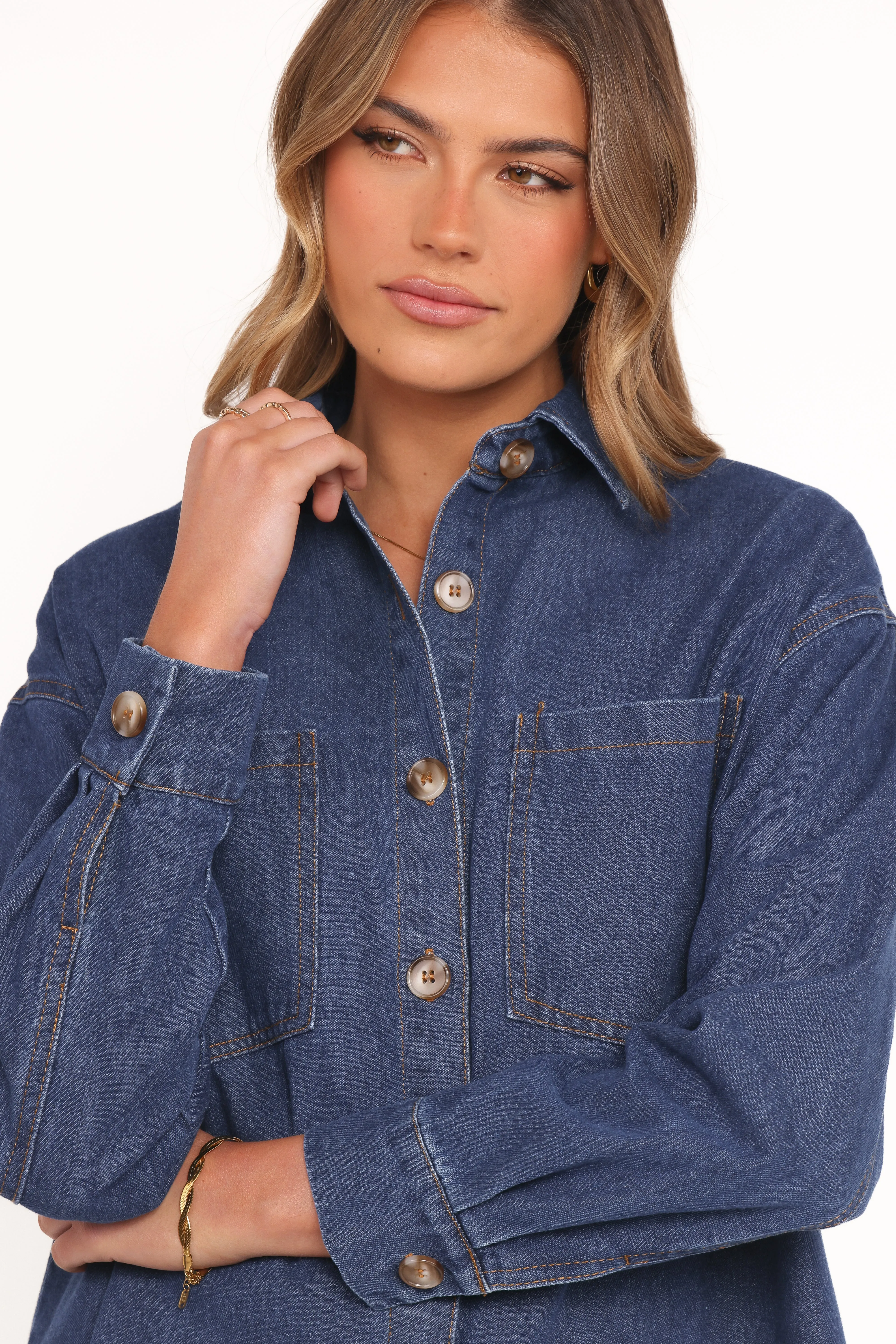 Anicia Denim Shirt - Dark sold by Petal & Pup product image thumbnail 2
