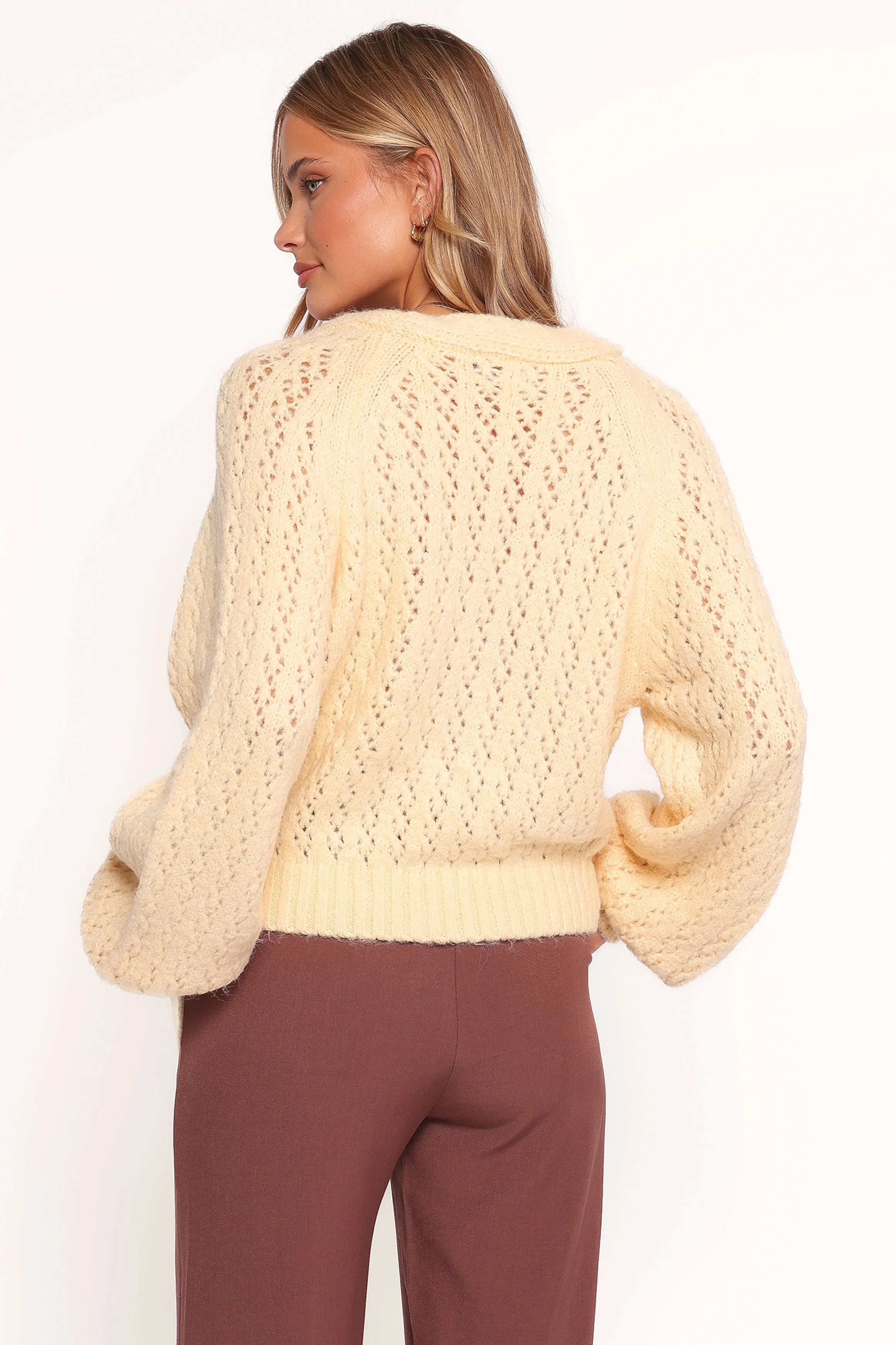 Etta Ballet Wrap Knit Sweater - Butter sold by Petal & Pup product image thumbnail 4