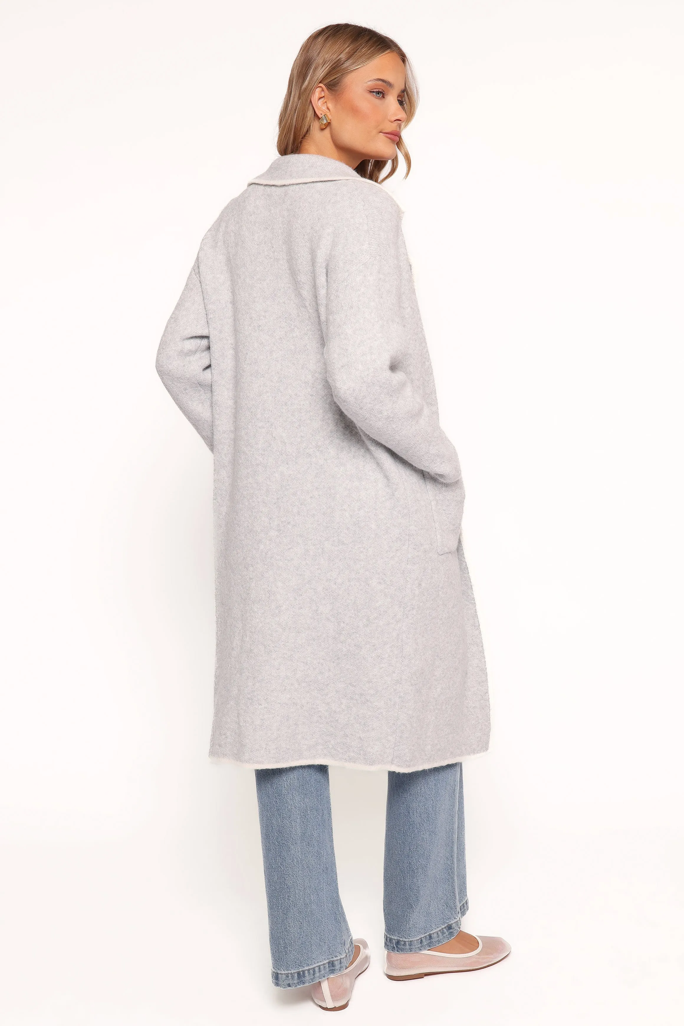 Katia Contrast Trim Coatigan - Light Grey sold by Petal & Pup product image thumbnail 4