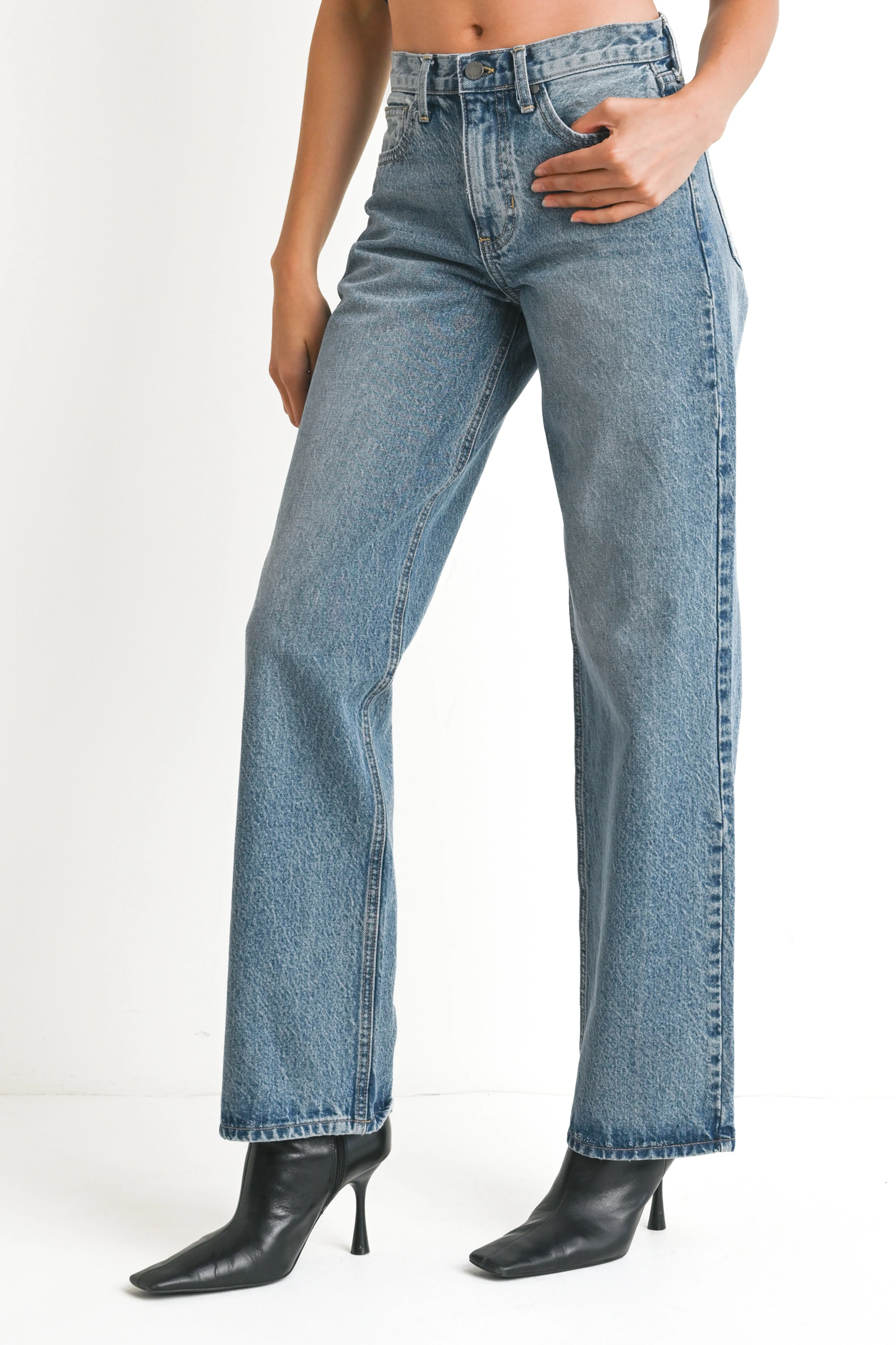 Just Black High Rise Relaxed Straight Jean - Medium sold by Petal & Pup product image thumbnail 2