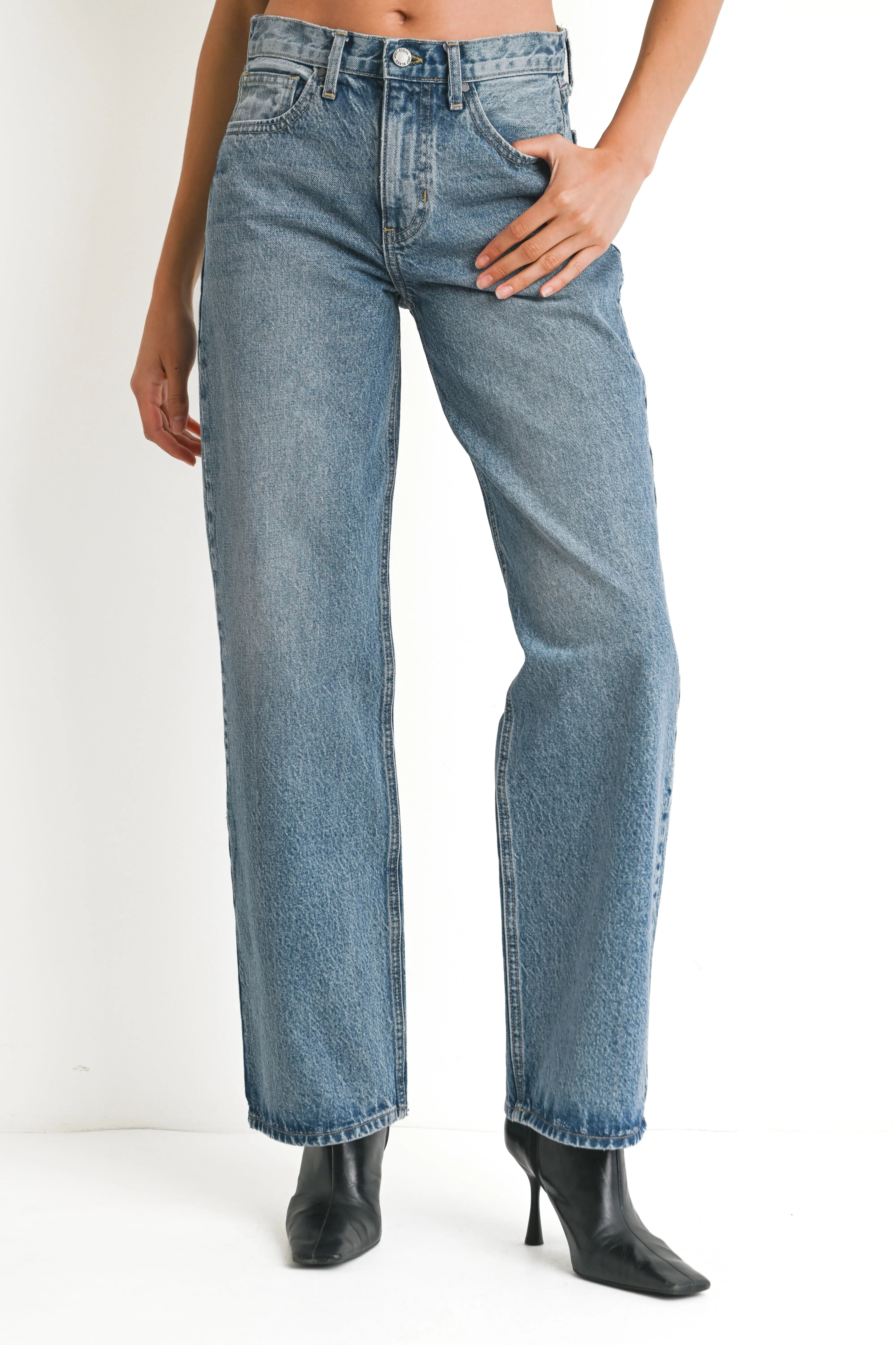 Just Black High Rise Relaxed Straight Jean - Medium sold by Petal & Pup product image thumbnail 4