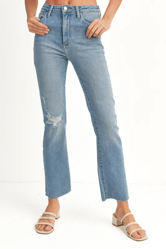 Just Black Distressed Slim Leg Jean - Medium made by Petal & Pup