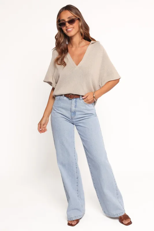 Eldora Knitted Top - Oatmeal sold by Petal & Pup