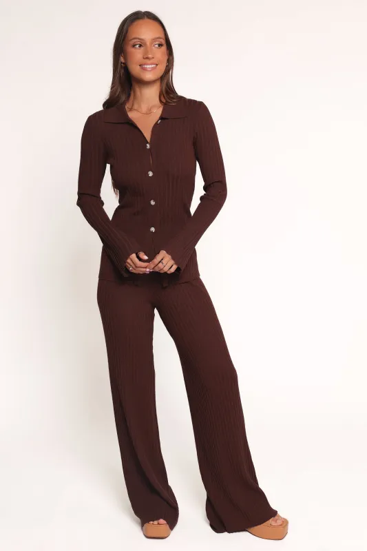 Aylia Ribbed Knit Set - Chocolate sold by Petal & Pup
