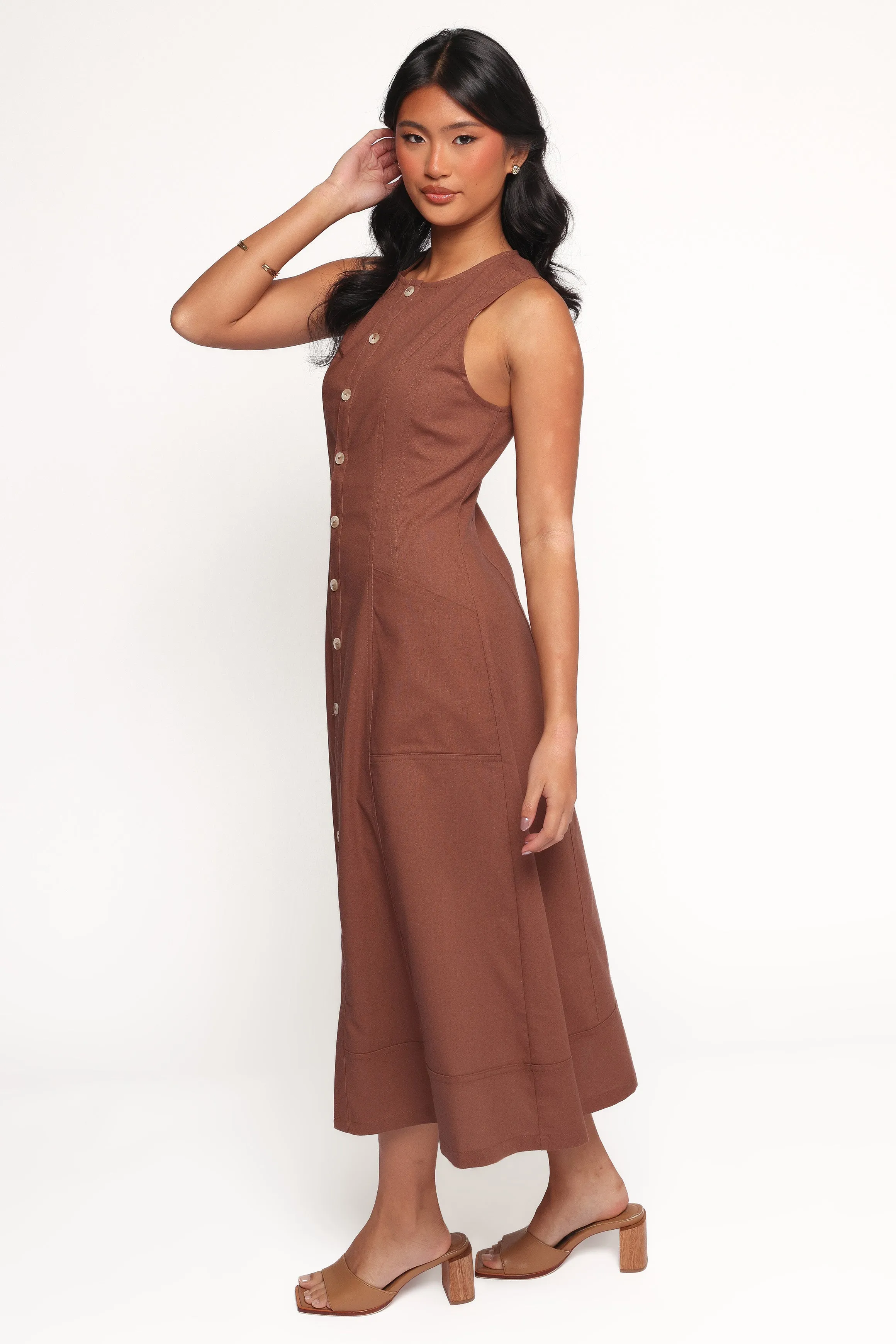 Kingsley Midi Dress - Chocolate sold by Petal & Pup product image thumbnail 4