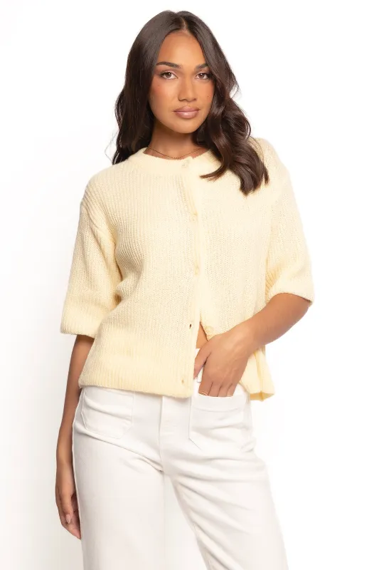Miriam Short Sleeve Knit Top - Yellow sold by Petal & Pup
