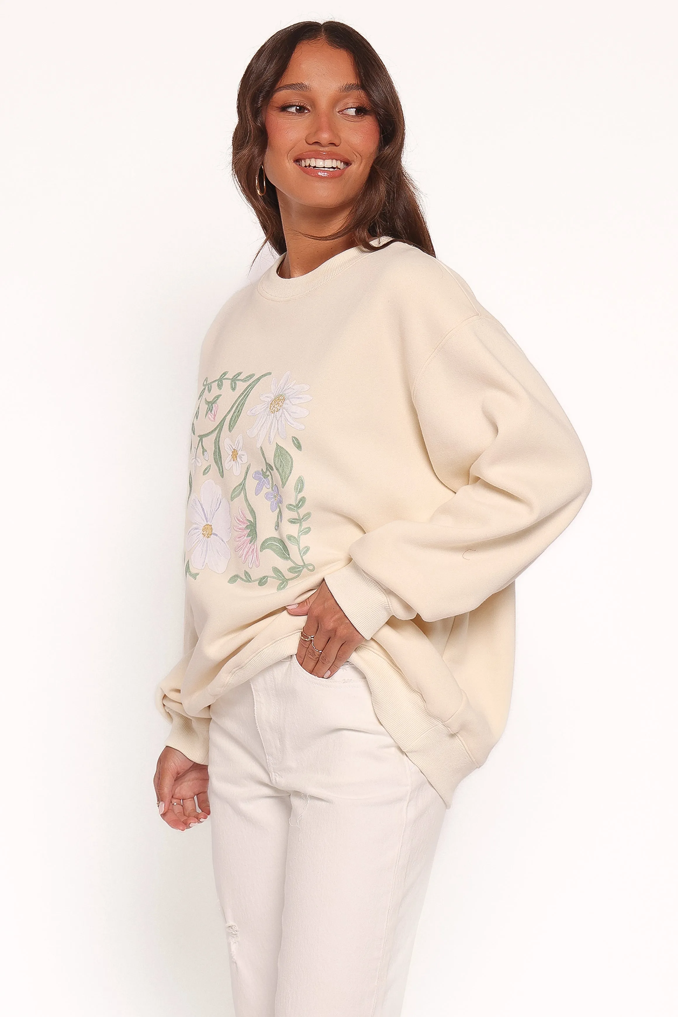 Flower Garden Graphic Sweatshirt - Cream sold by Petal & Pup product image thumbnail 3