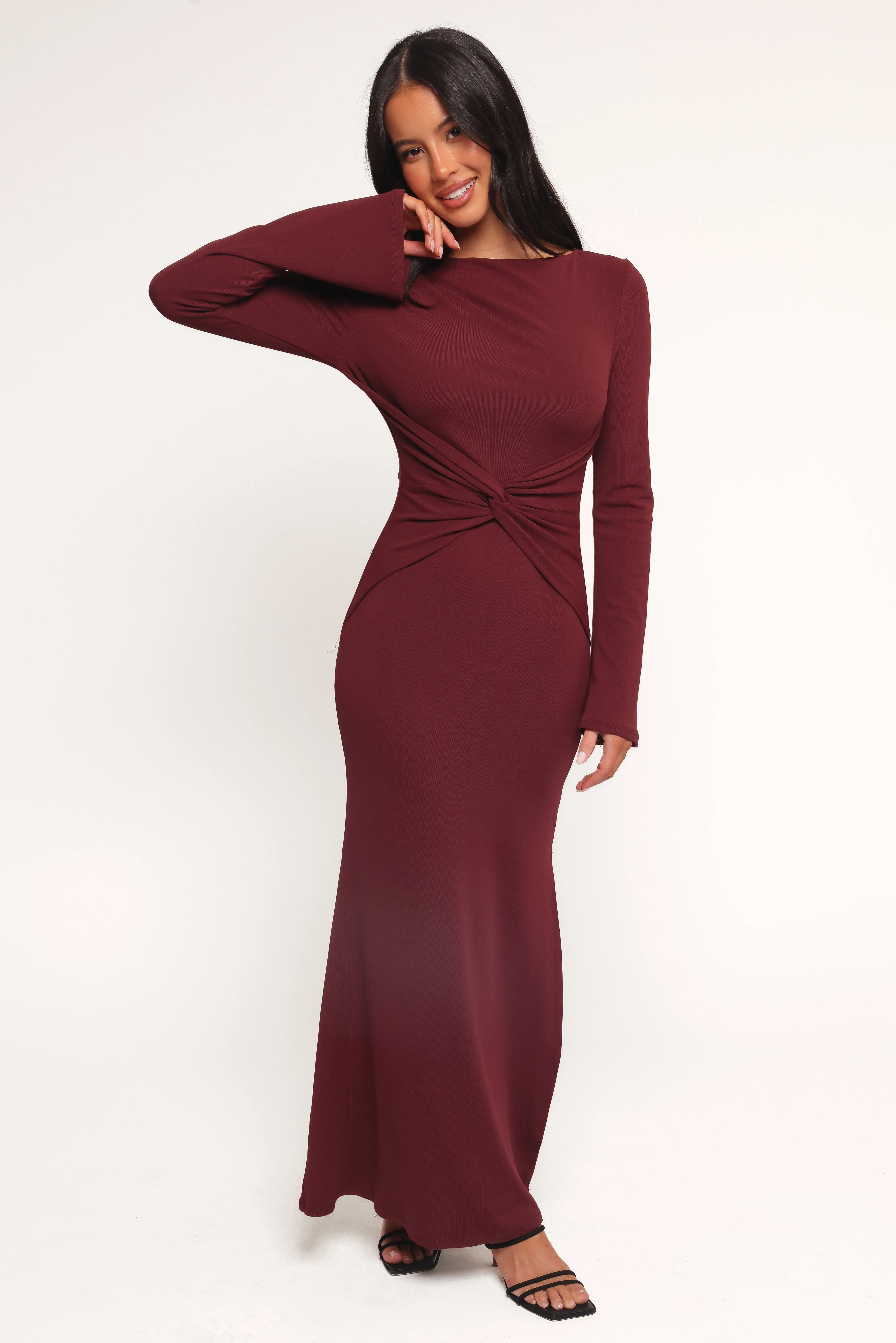 Nash Long Sleeve Dress - Deep Red sold by Petal & Pup