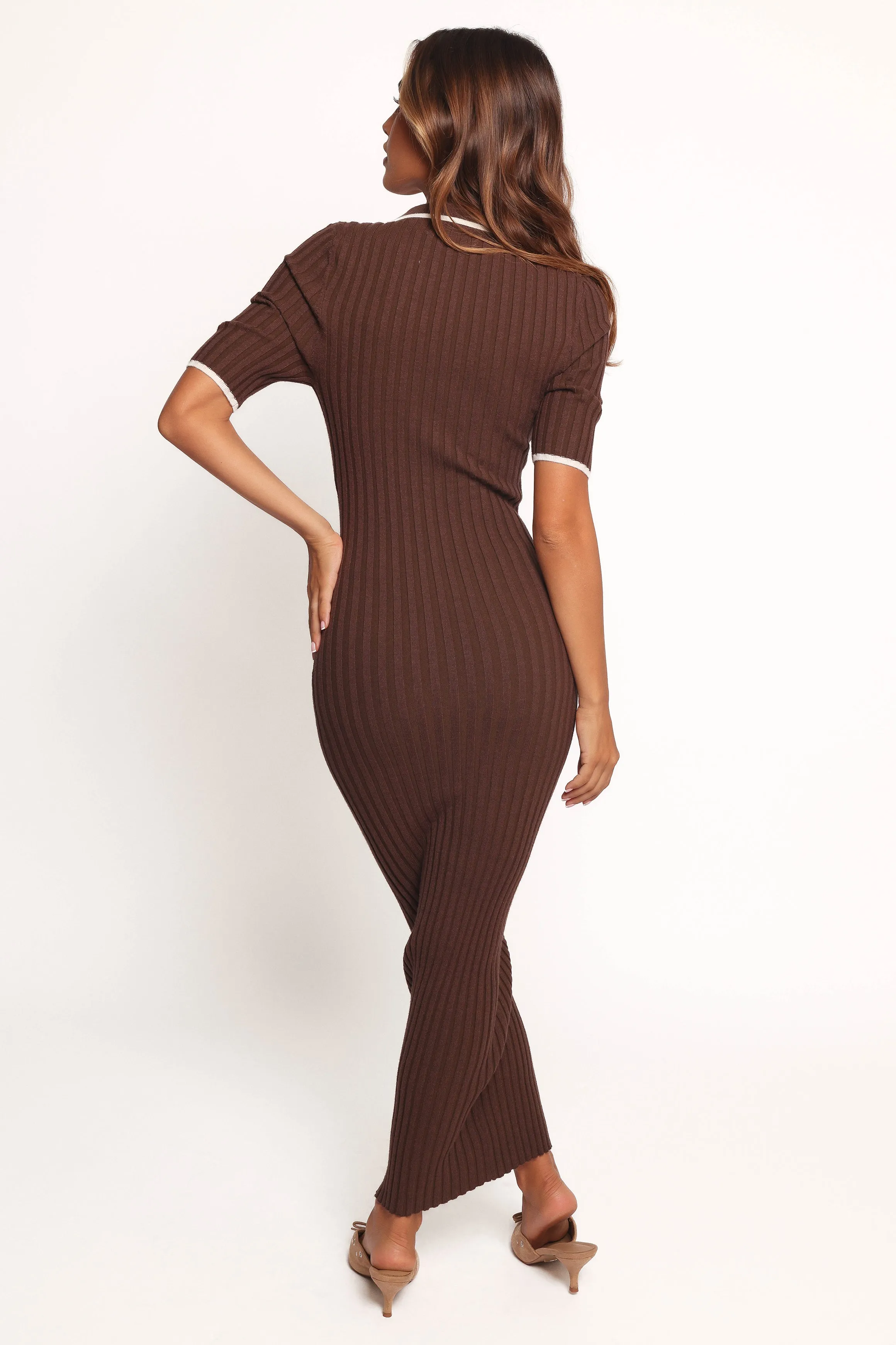 Conner Short Sleeve Knit Dress - Chocolate sold by Petal & Pup product image thumbnail 4