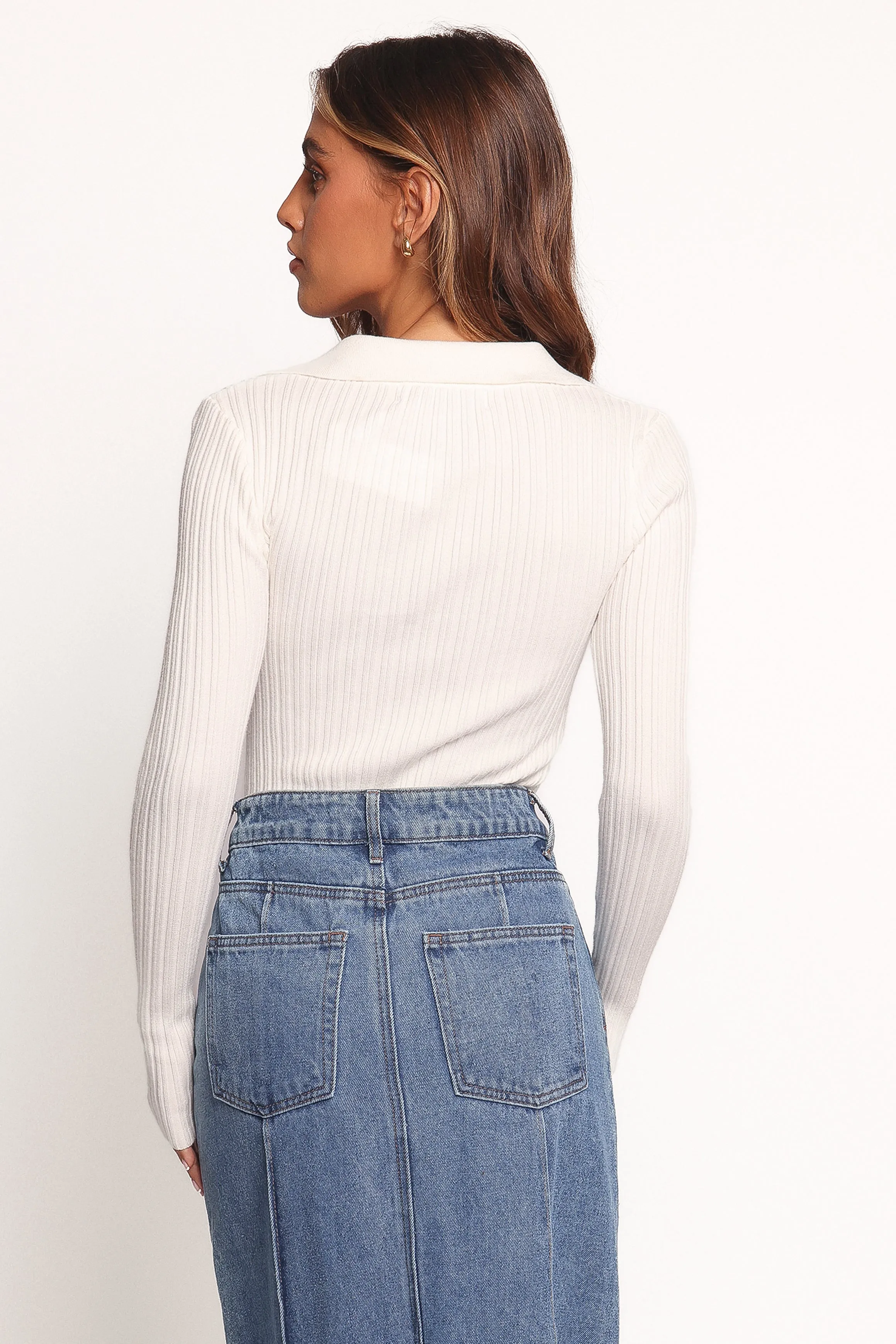 Emmerson Long Sleeve Knit Top - White sold by Petal & Pup product image thumbnail 5