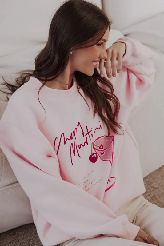 Cherry Martini Graphic Sweatshirt - Pink sold by Petal & Pup