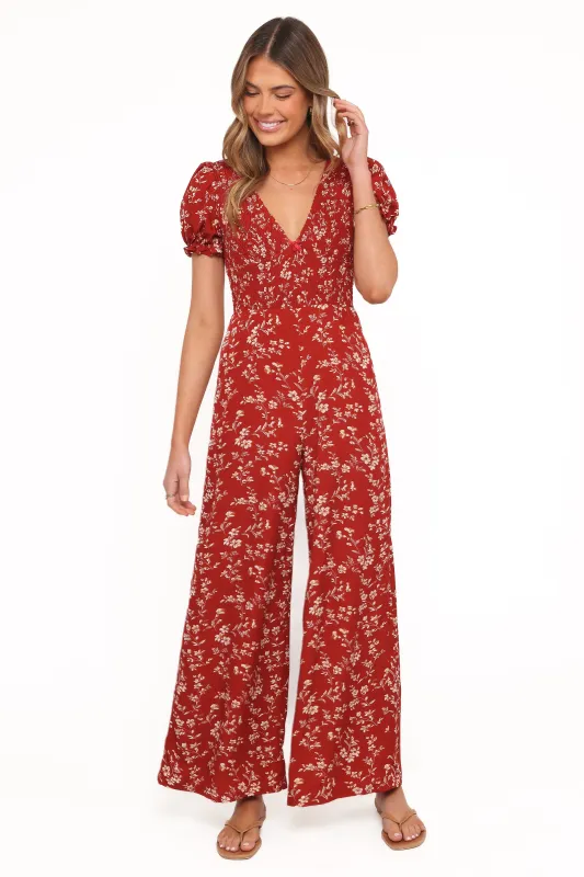 Herring Jumpsuit - Red sold by Petal & Pup