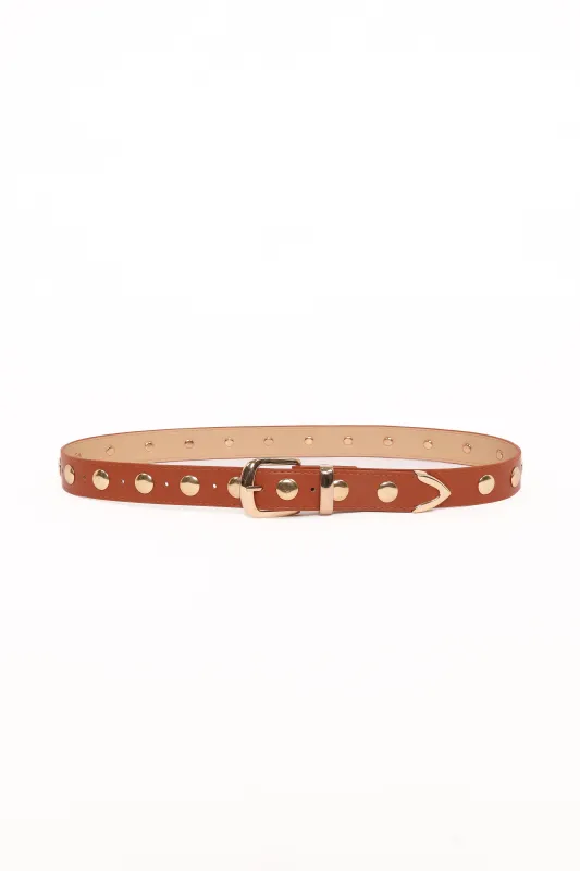 Dallas Studded Belt - Tan sold by Petal & Pup