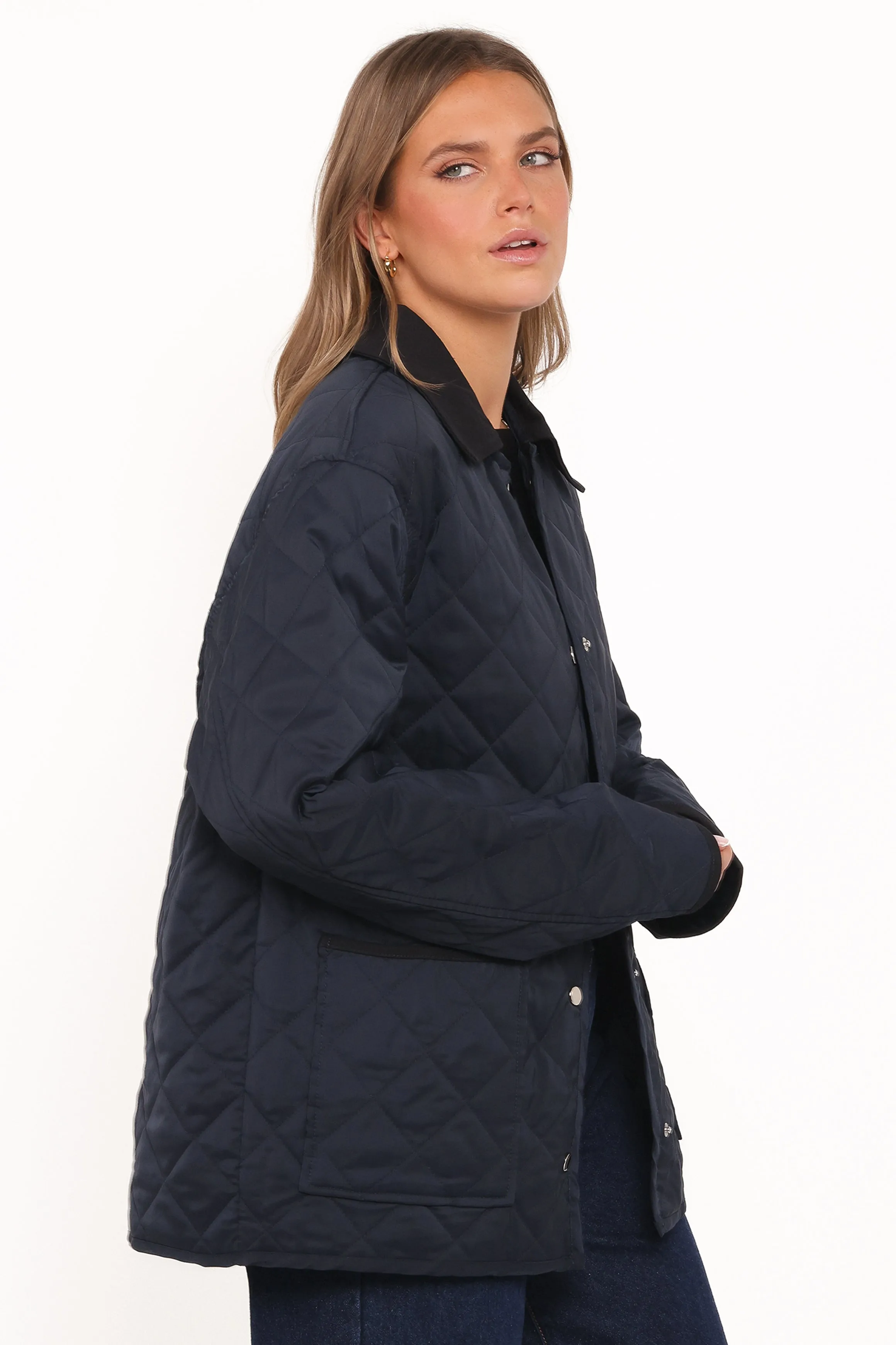 Lynly Quilted Barn Jacket - Navy sold by Petal & Pup product image thumbnail 3