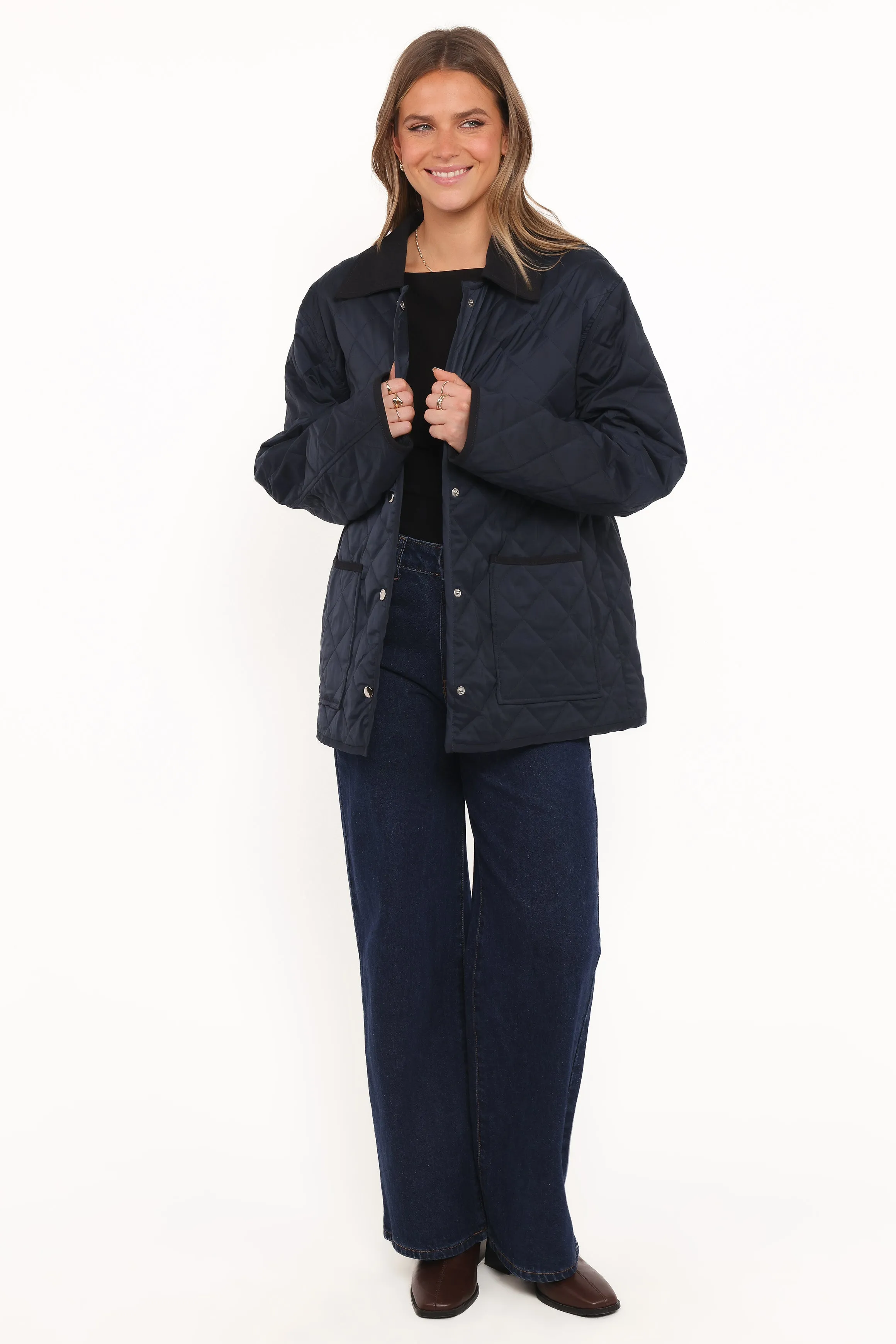 Lynly Quilted Barn Jacket - Navy sold by Petal & Pup product image thumbnail 5