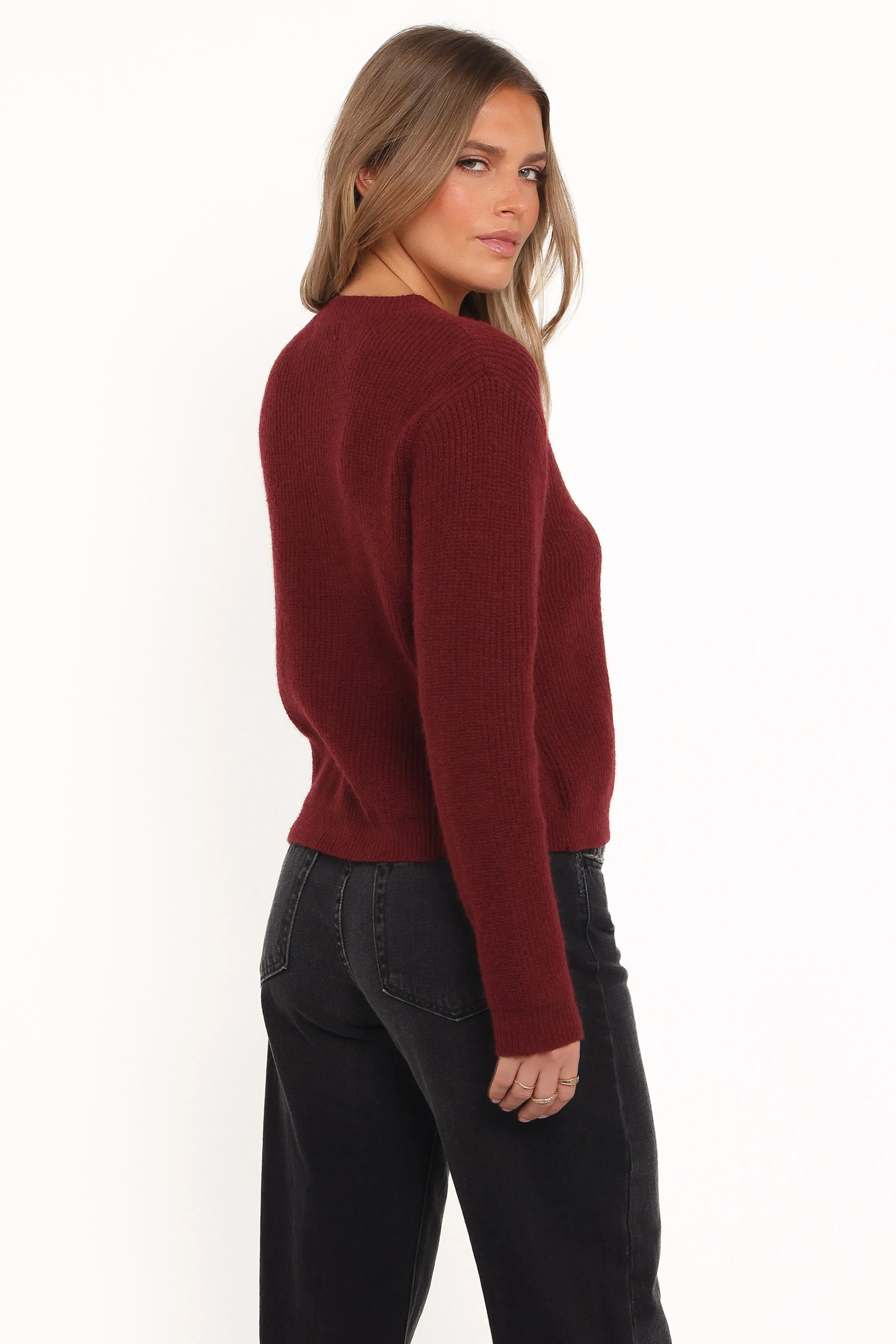 Jones Rosette Cardigan - Burgundy sold by Petal & Pup product image thumbnail 4