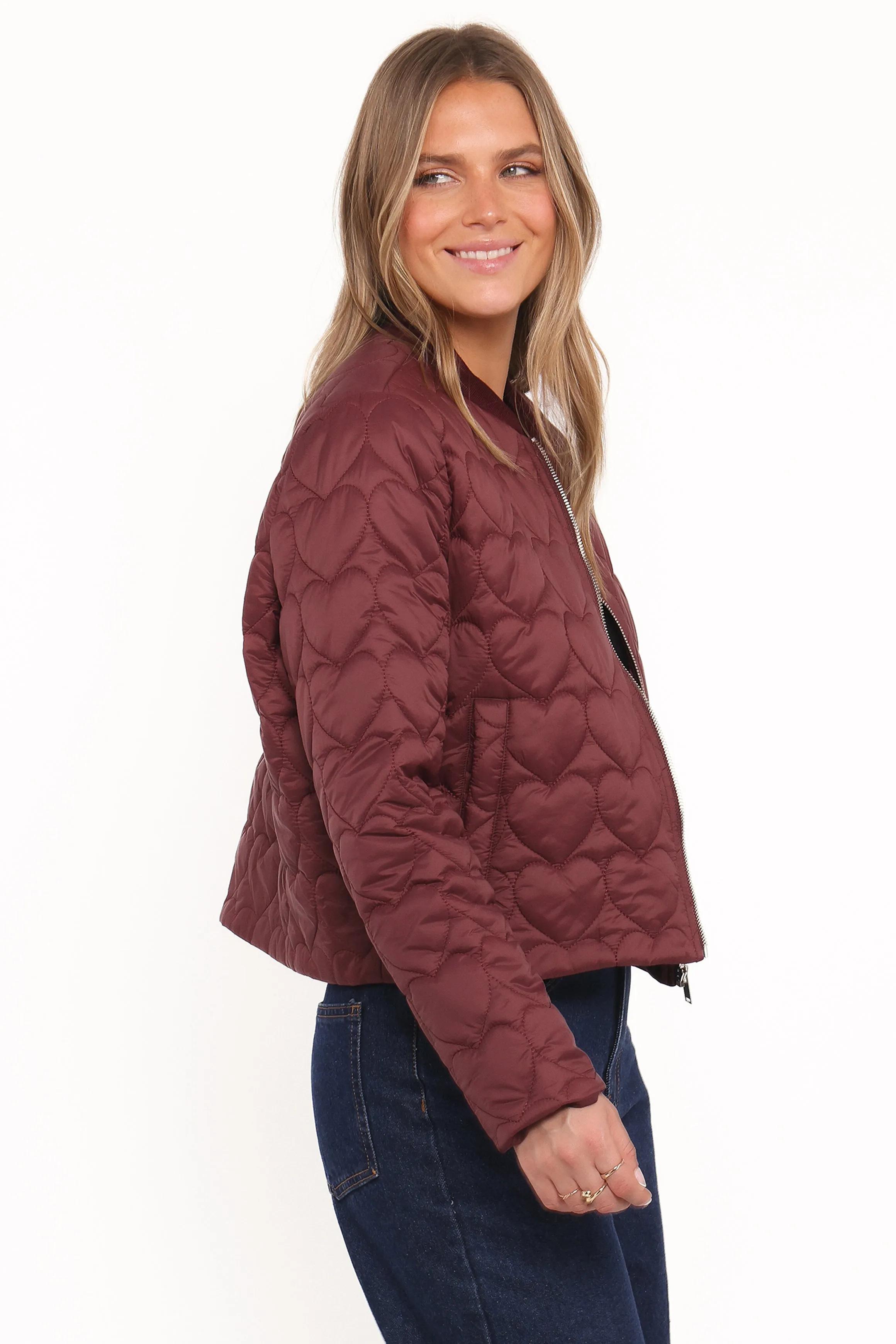 Genevieve Quilted Bomber - Cherry sold by Petal & Pup product image thumbnail 3