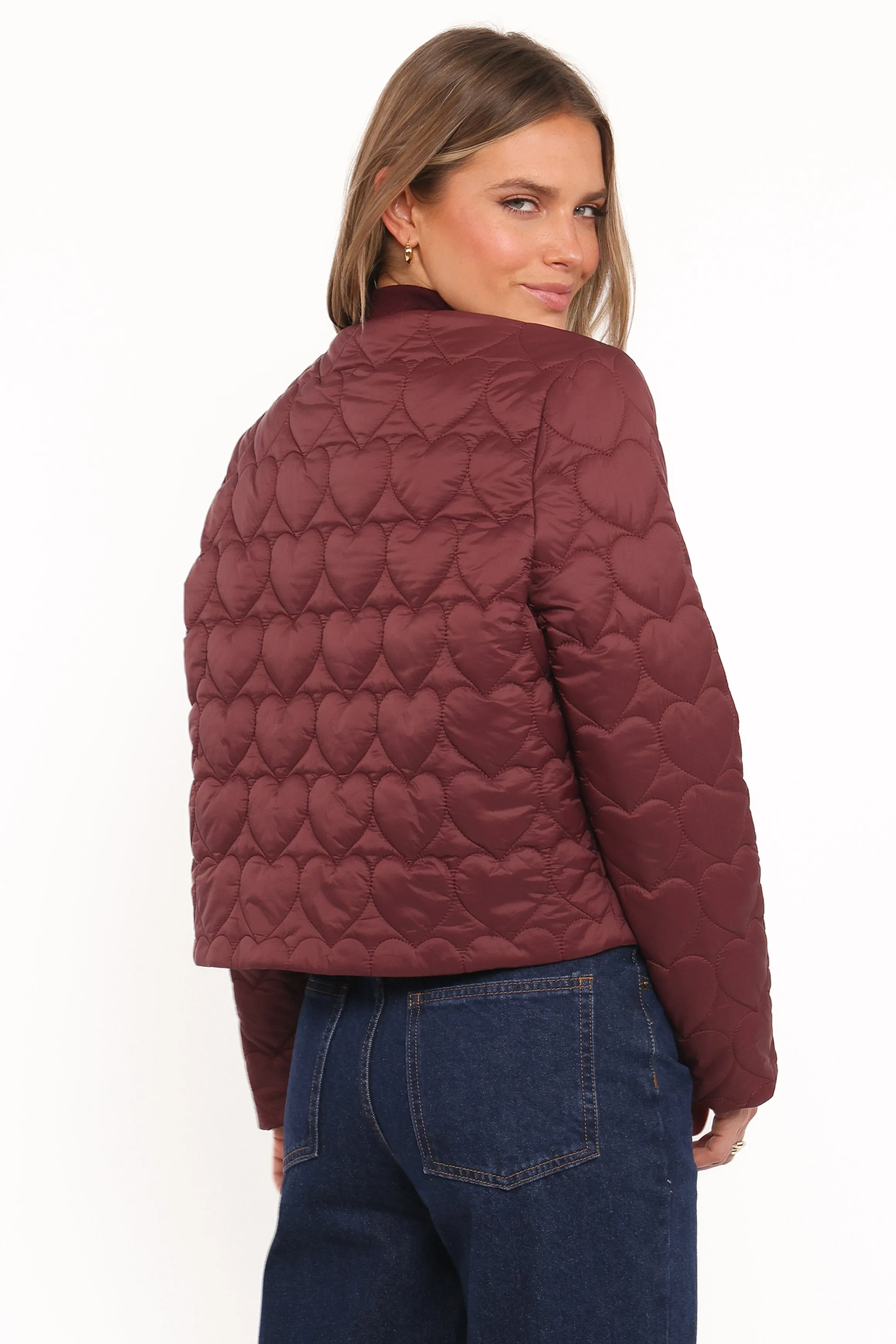 Genevieve Quilted Bomber - Cherry sold by Petal & Pup product image thumbnail 4
