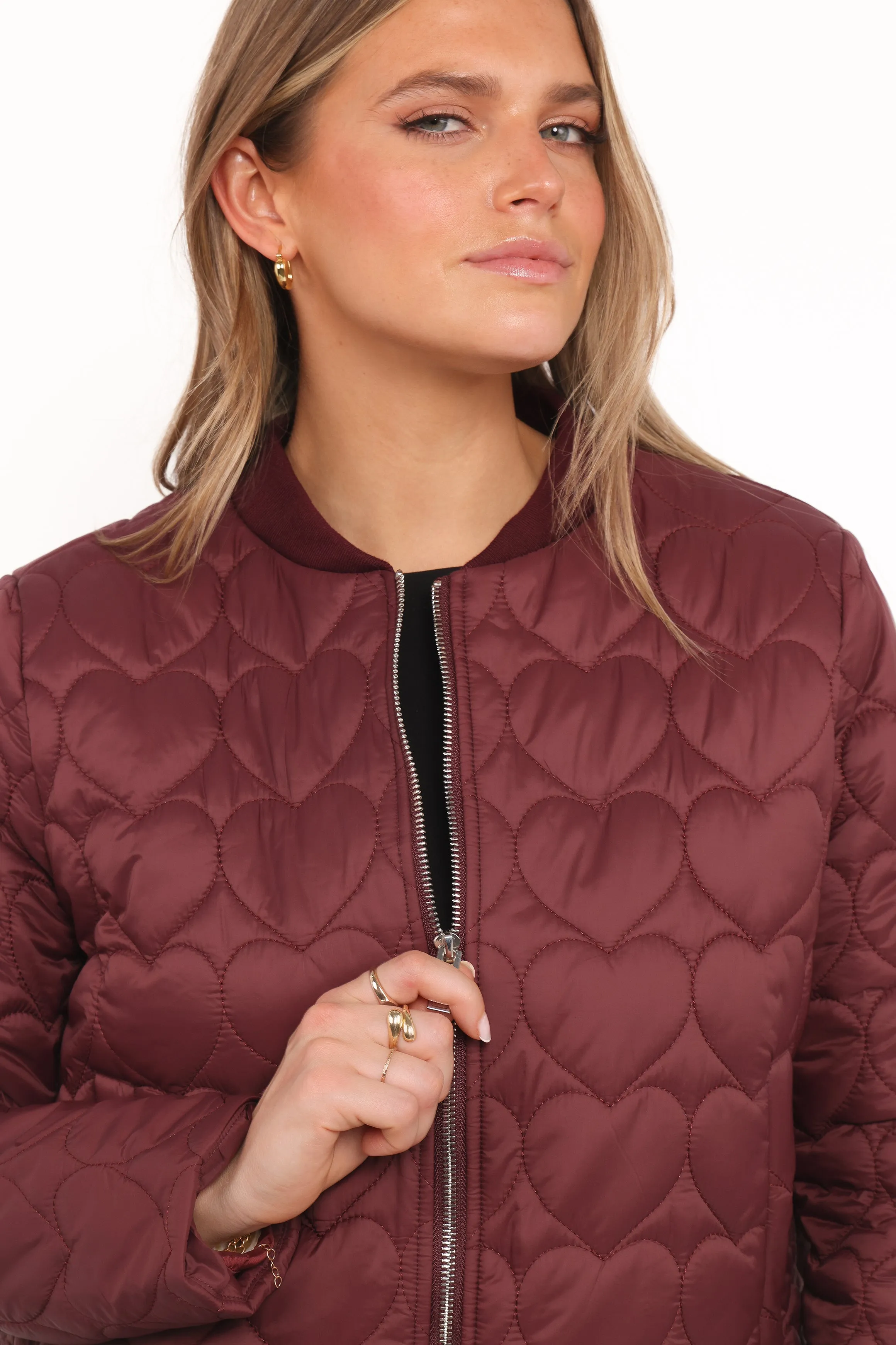 Genevieve Quilted Bomber - Cherry sold by Petal & Pup product image thumbnail 5