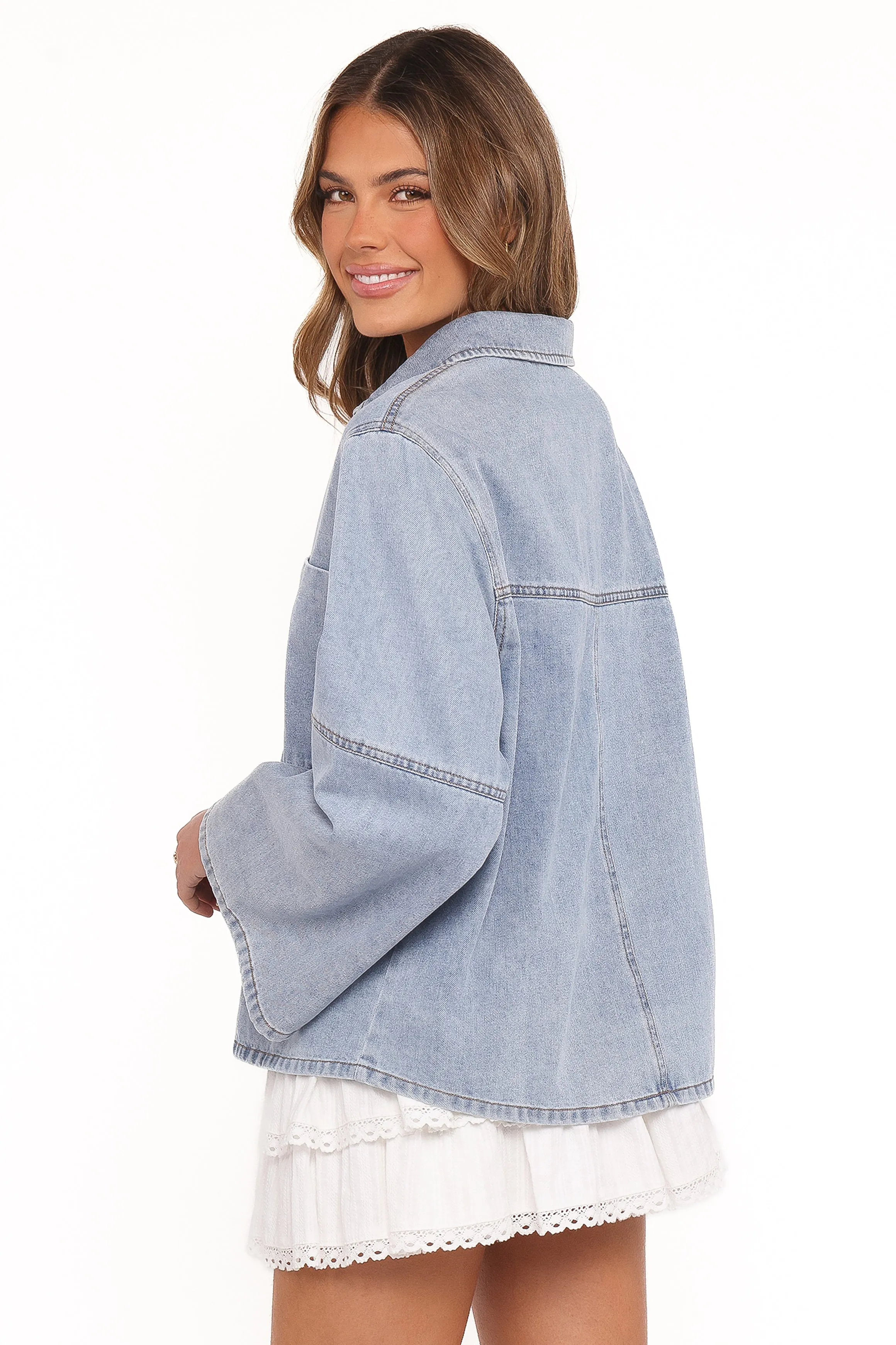 Celestia Denim Top - Light Wash sold by Petal & Pup product image thumbnail 4