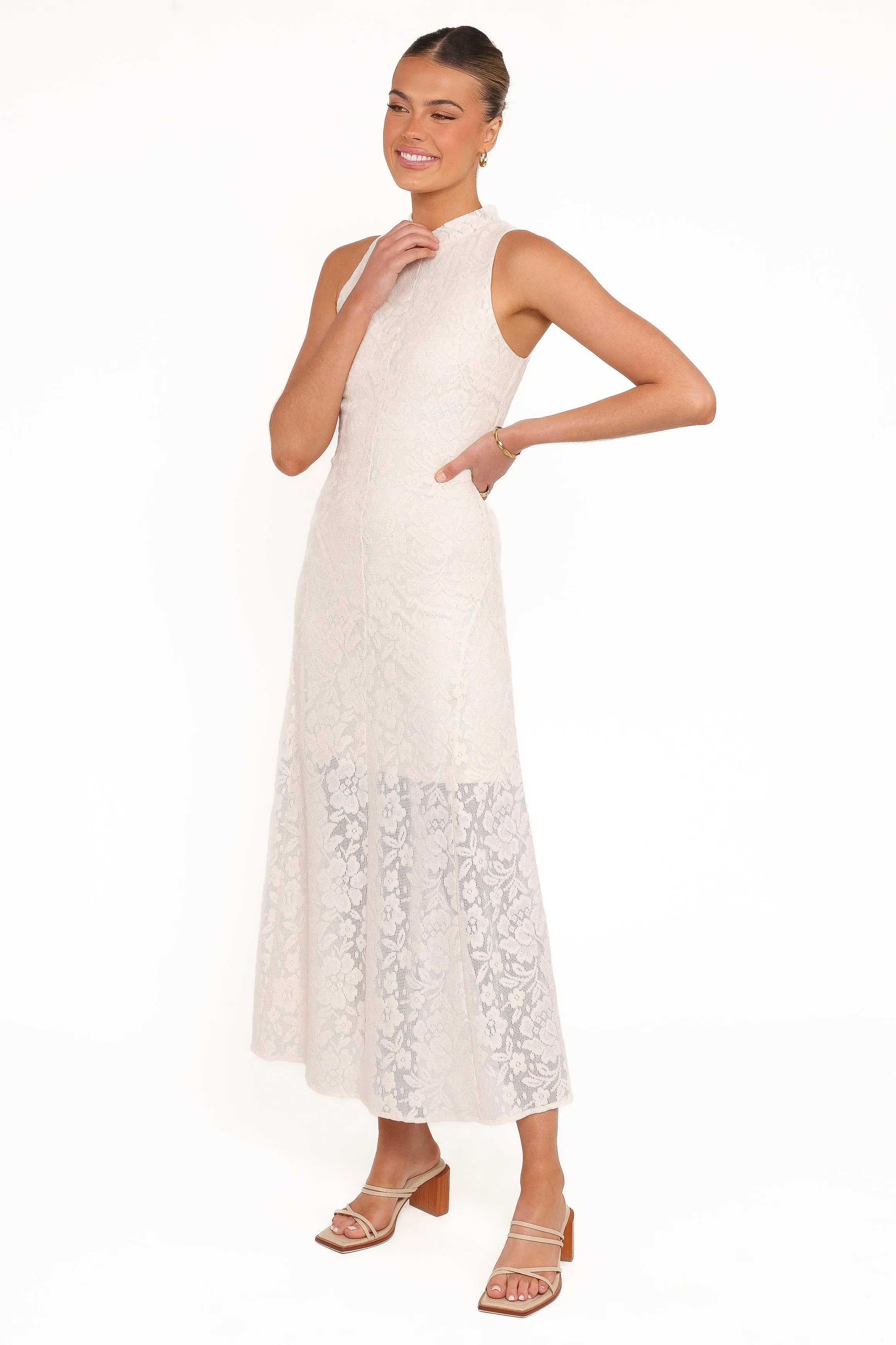Danni Lace Midi Dress - Ecru sold by Petal & Pup product image thumbnail 3