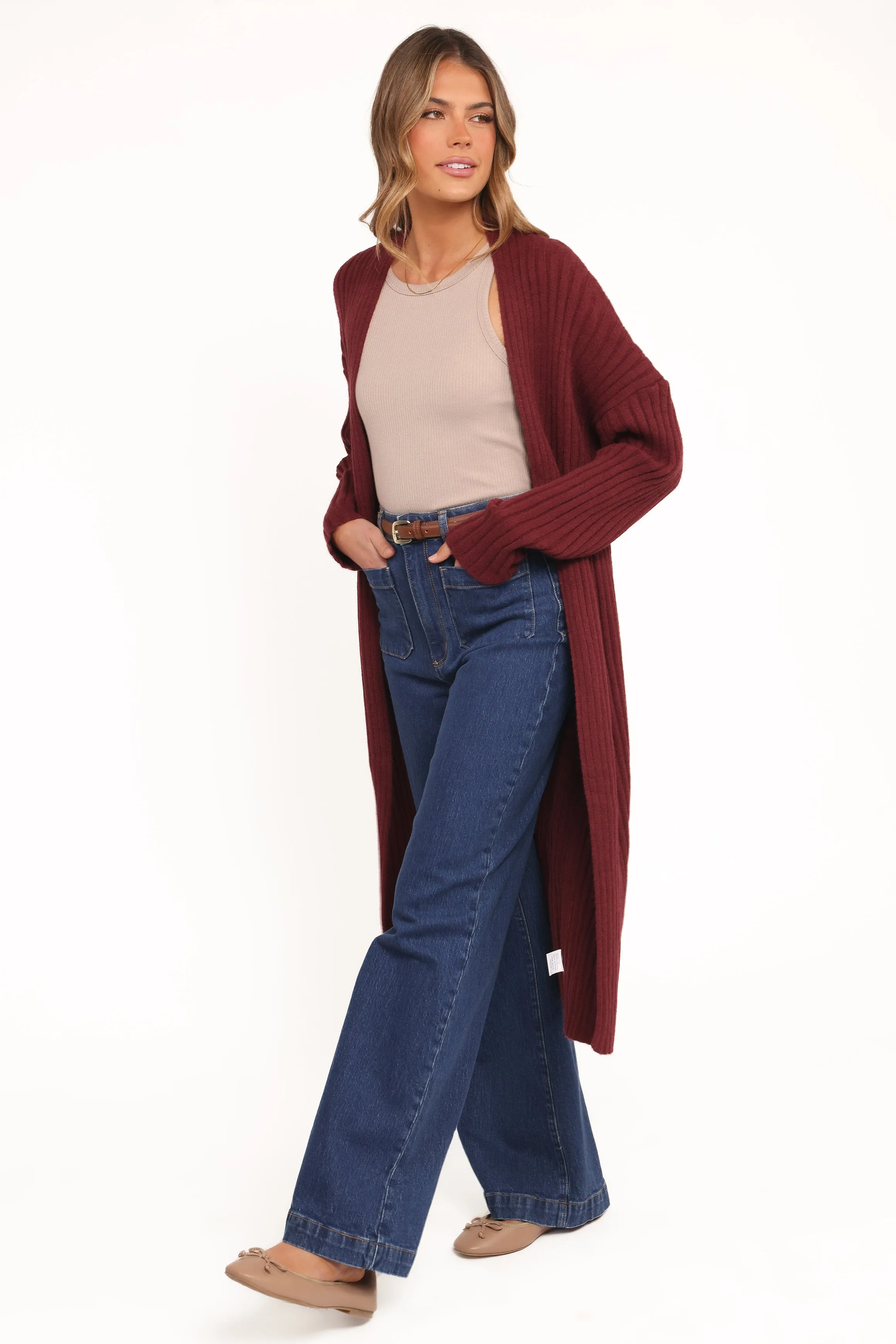 Jasmia Long Cardigan - Wine sold by Petal & Pup product image thumbnail 3