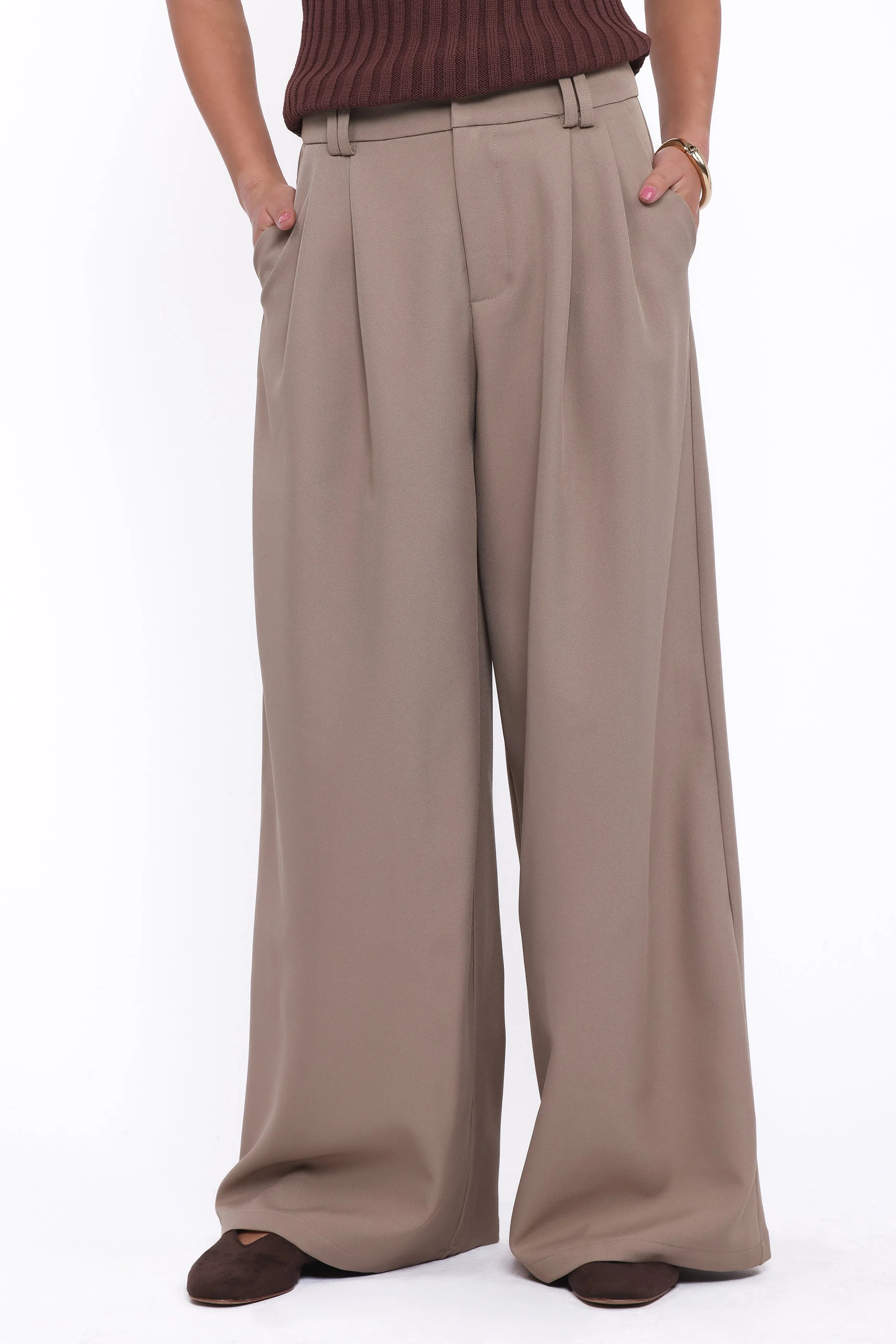 Kathryn Wide Leg Pant - Beige sold by Petal & Pup product image thumbnail 2