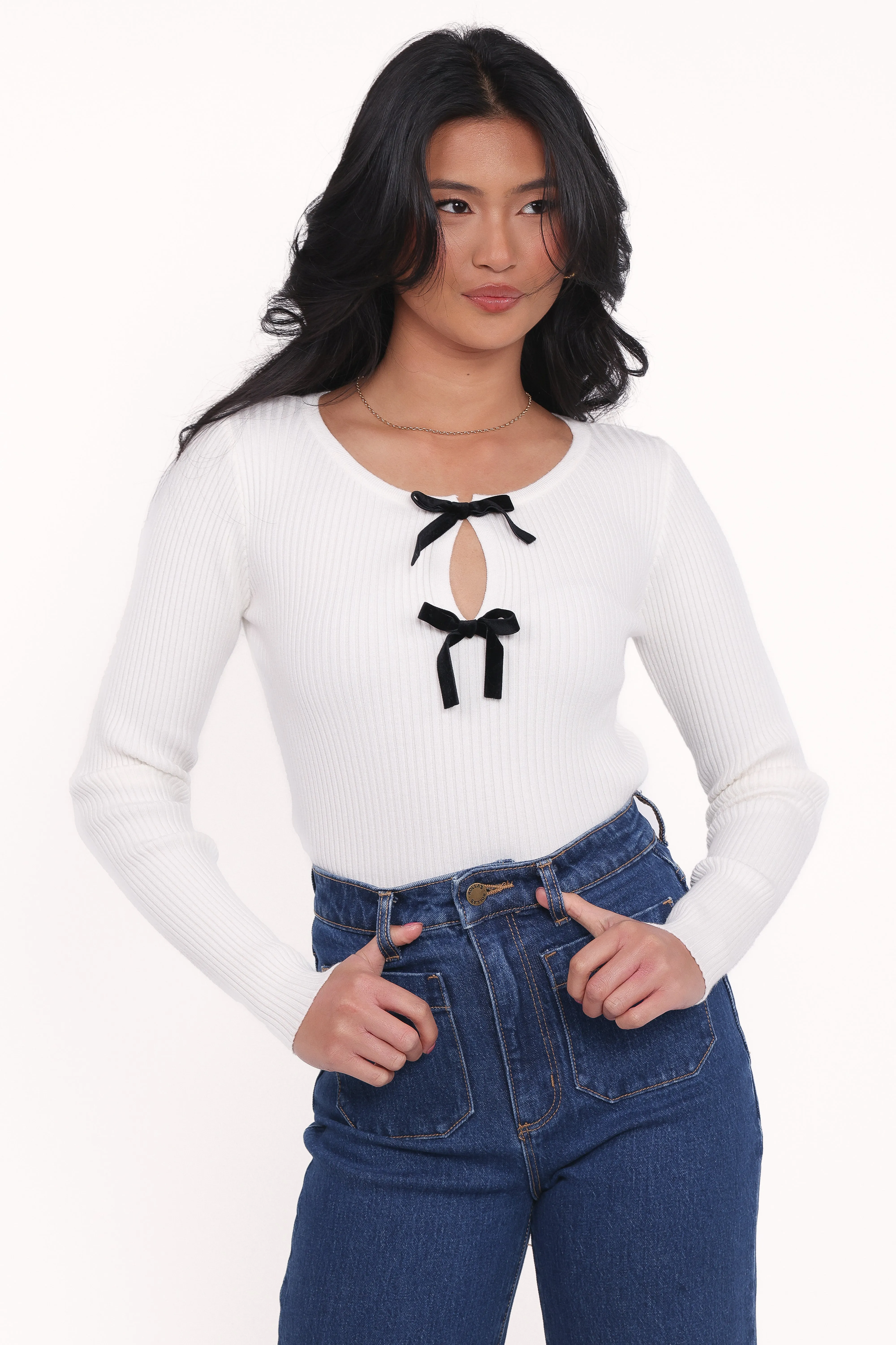 Elba Knit Top - White sold by Petal & Pup