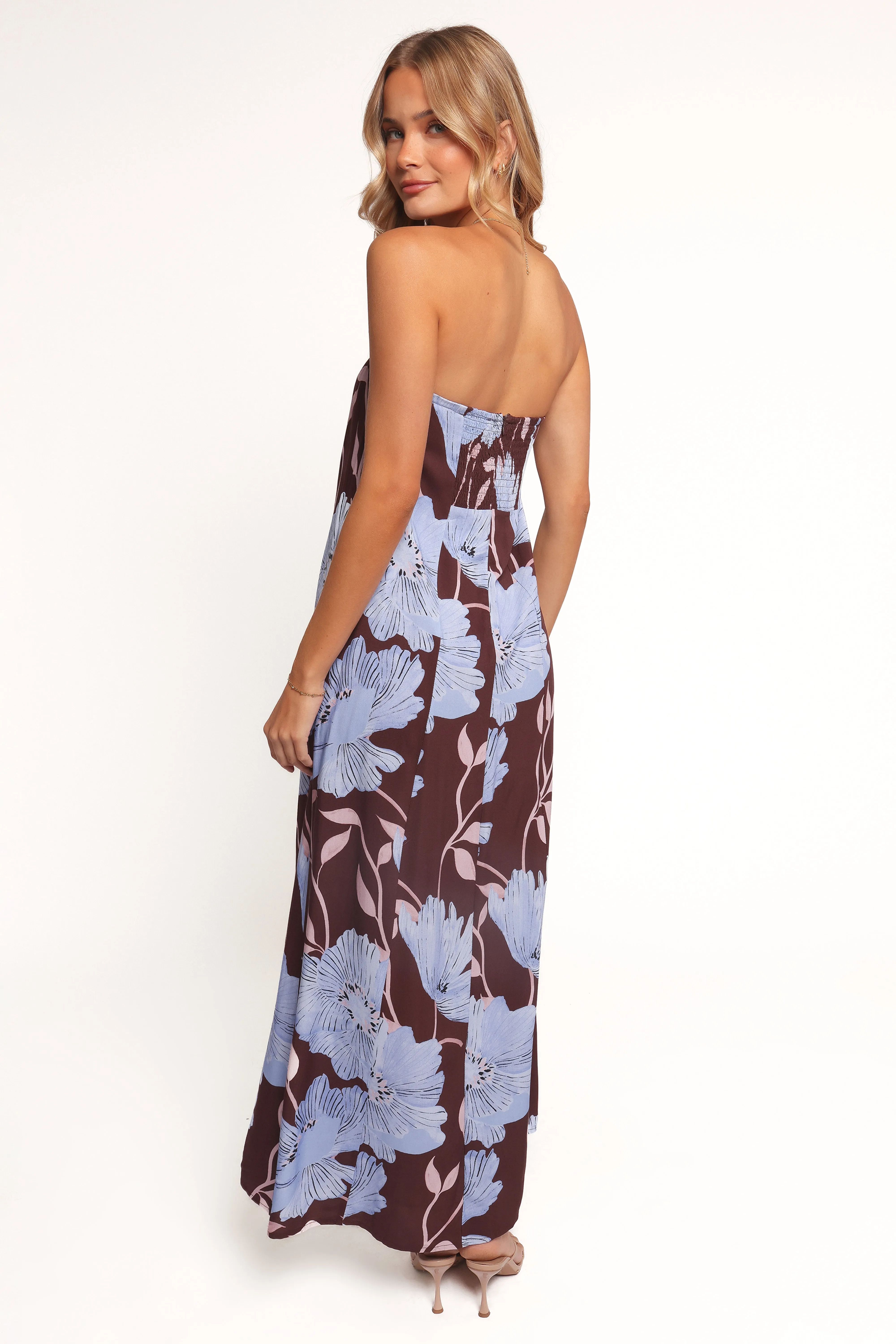 Ottavia Strapless Maxi Dress - Blue Poppies sold by Petal & Pup product image thumbnail 5