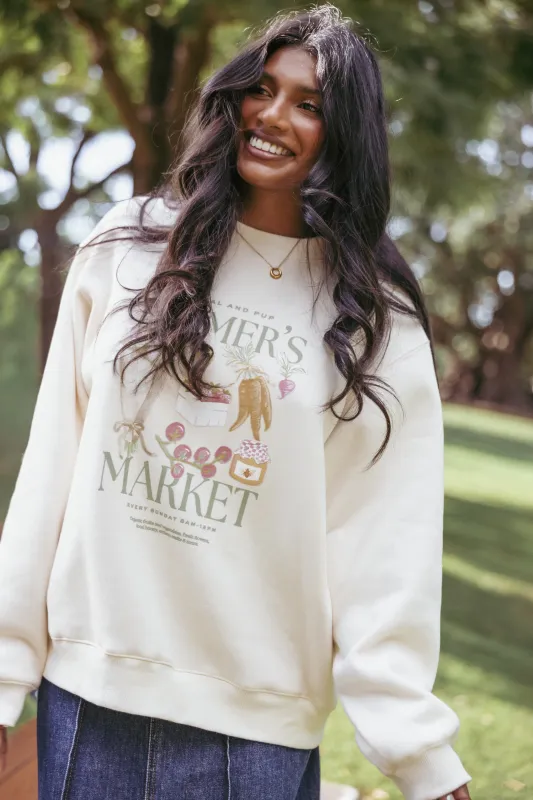 Farmers Market Sweatshirt - Cream sold by Petal & Pup