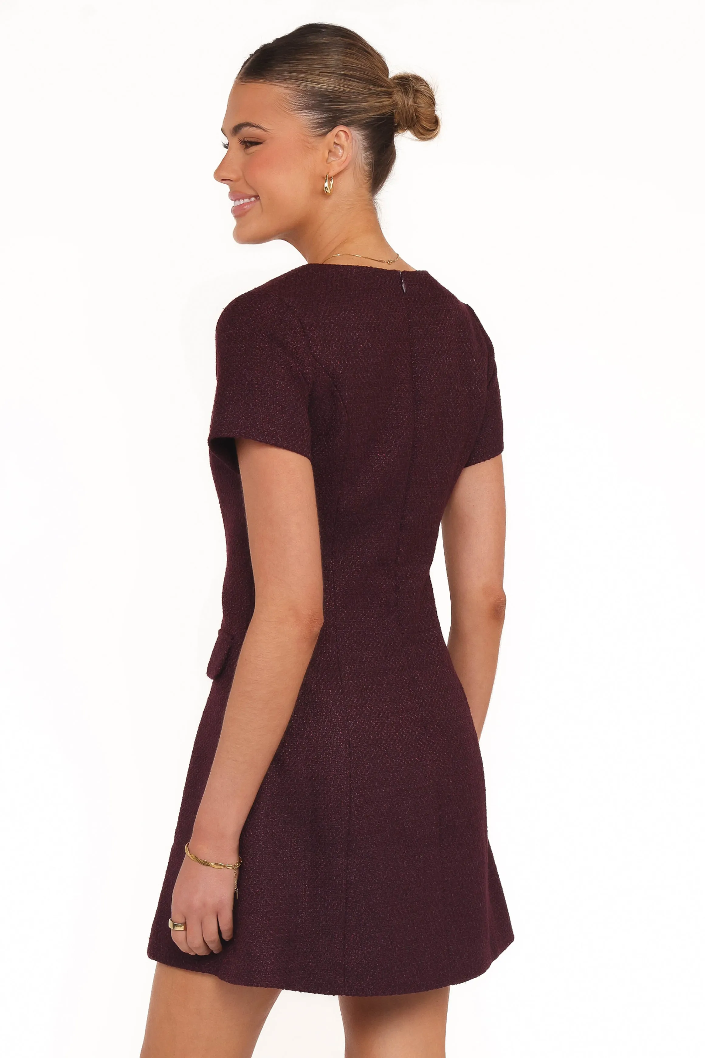 Sutton Mini Dress - Plum Tweed sold by Petal & Pup product image thumbnail 4