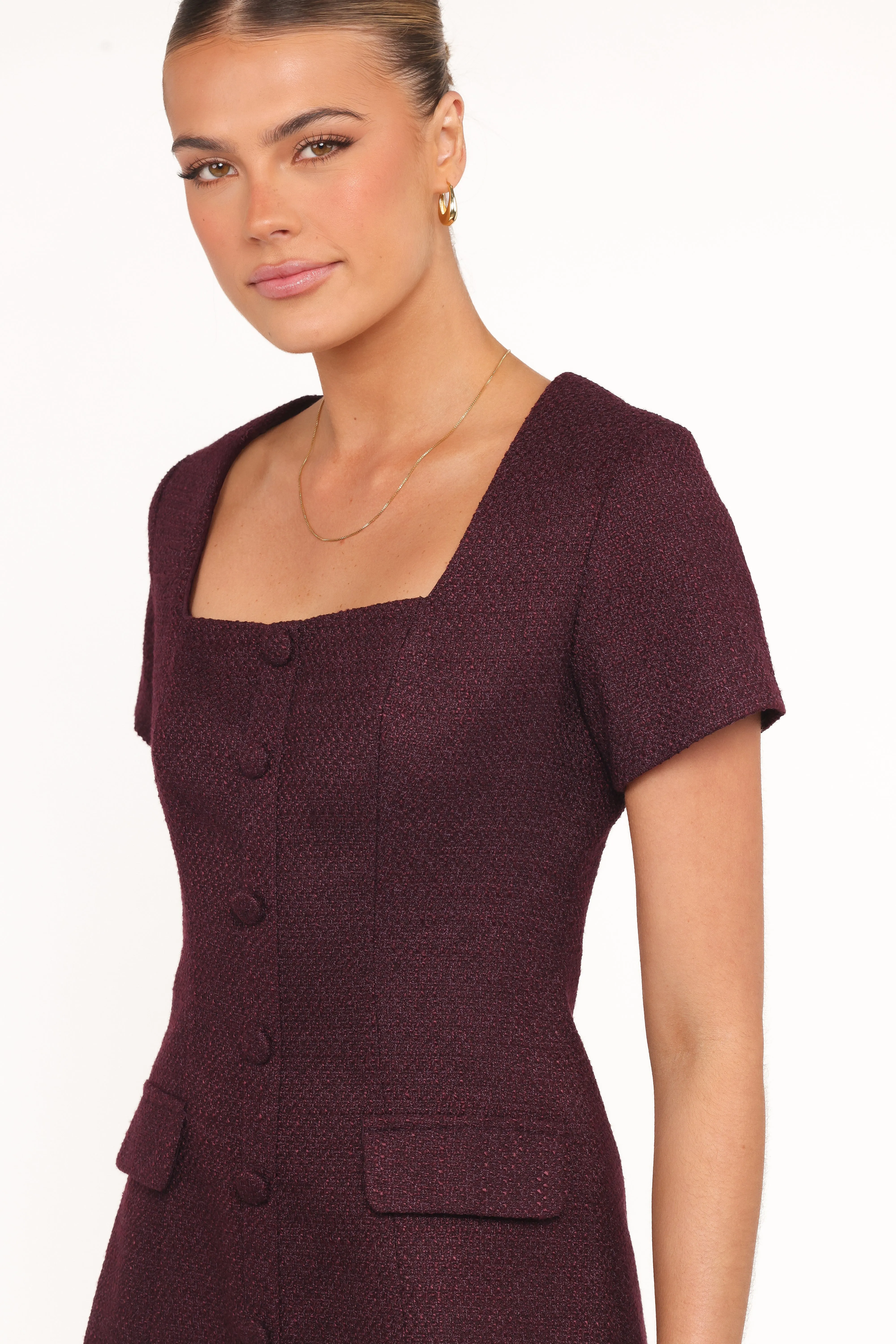 Sutton Mini Dress - Plum Tweed sold by Petal & Pup product image thumbnail 2