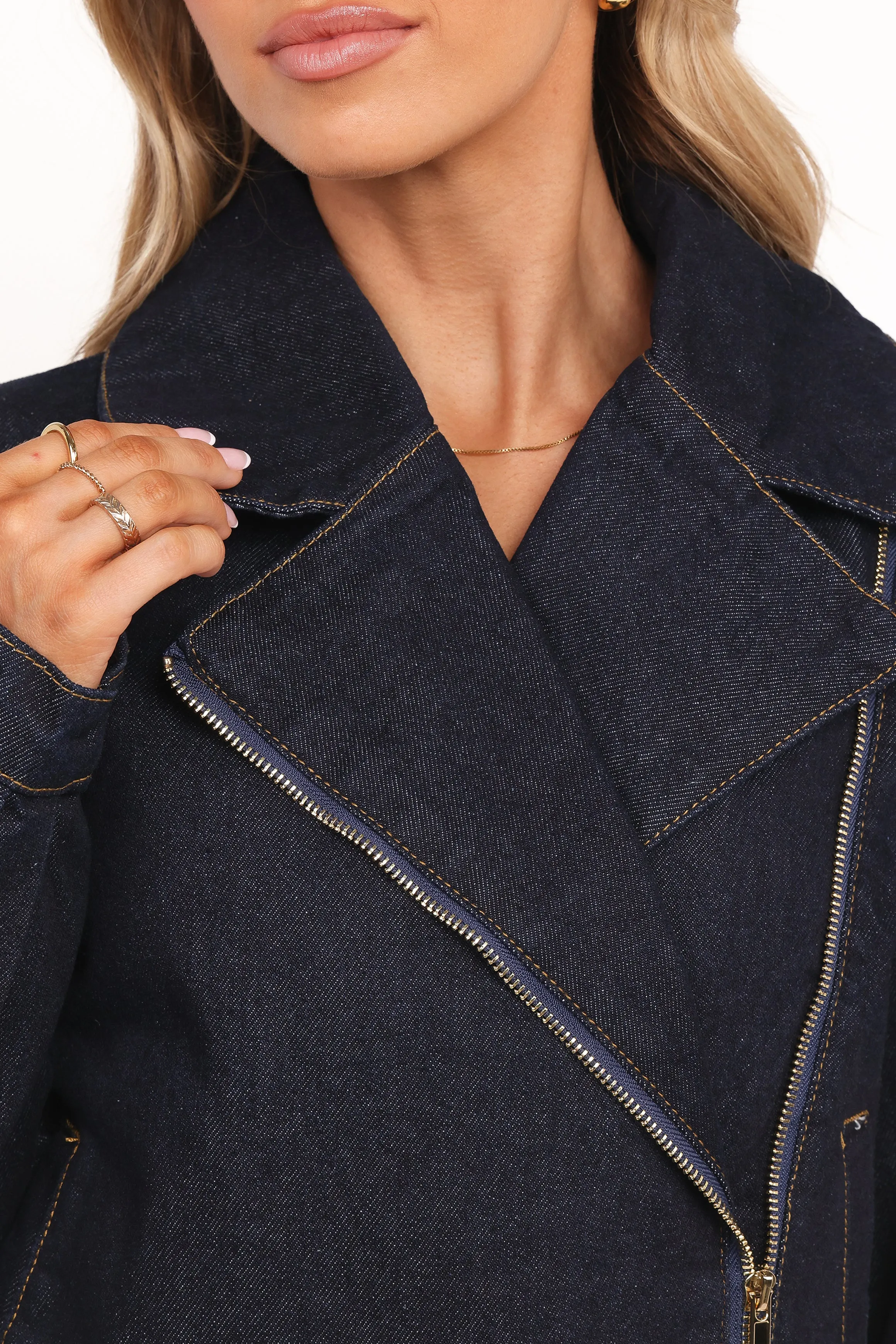 Mira Denim Moto Jacket - Dark Indigo sold by Petal & Pup product image thumbnail 4