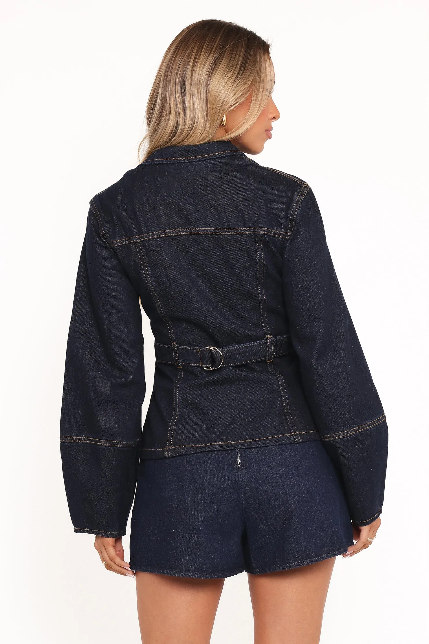 Luchia Denim Jacket - Dark Indigo sold by Petal & Pup product image thumbnail 4