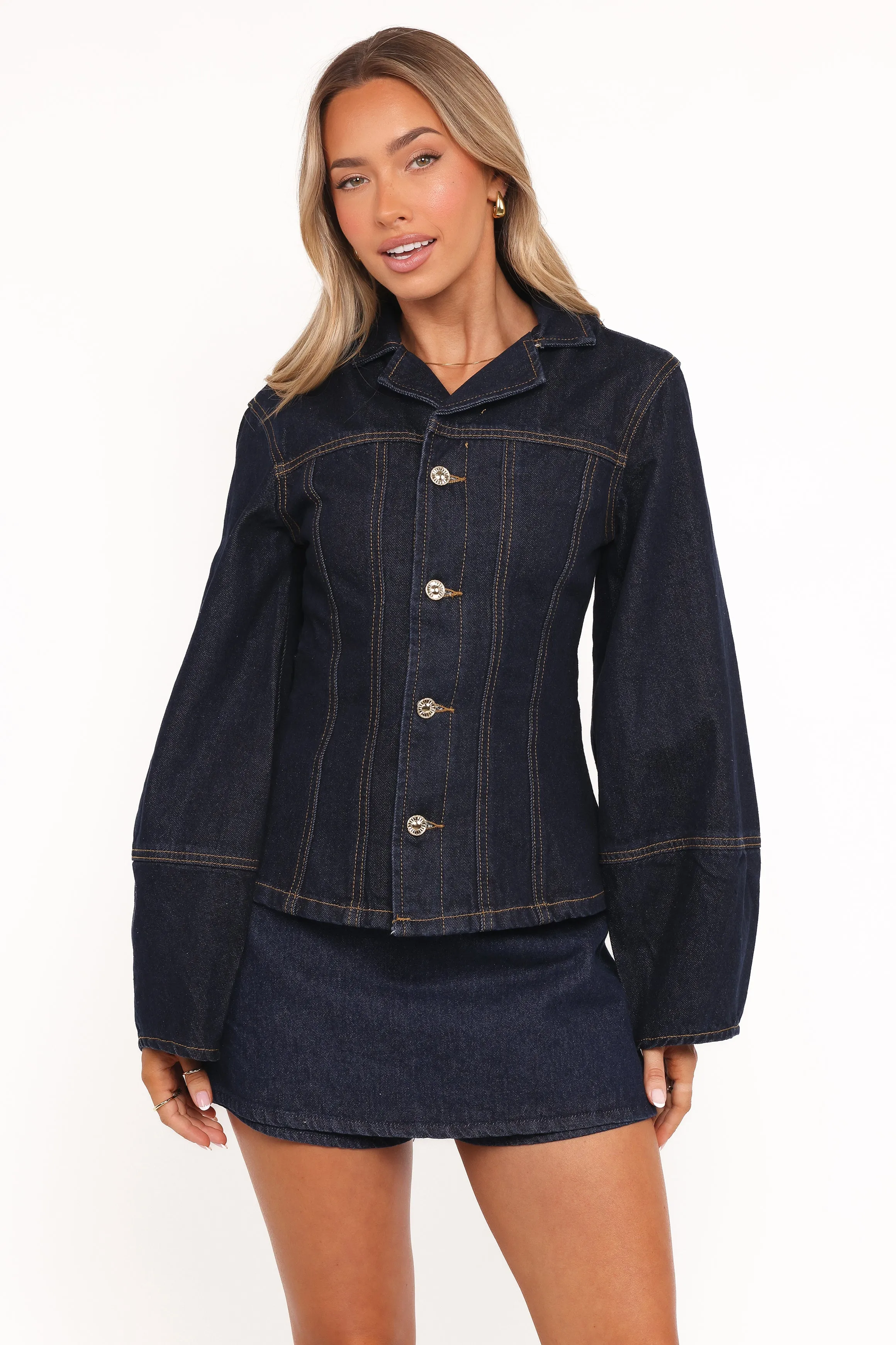 Luchia Denim Jacket - Dark Indigo sold by Petal & Pup