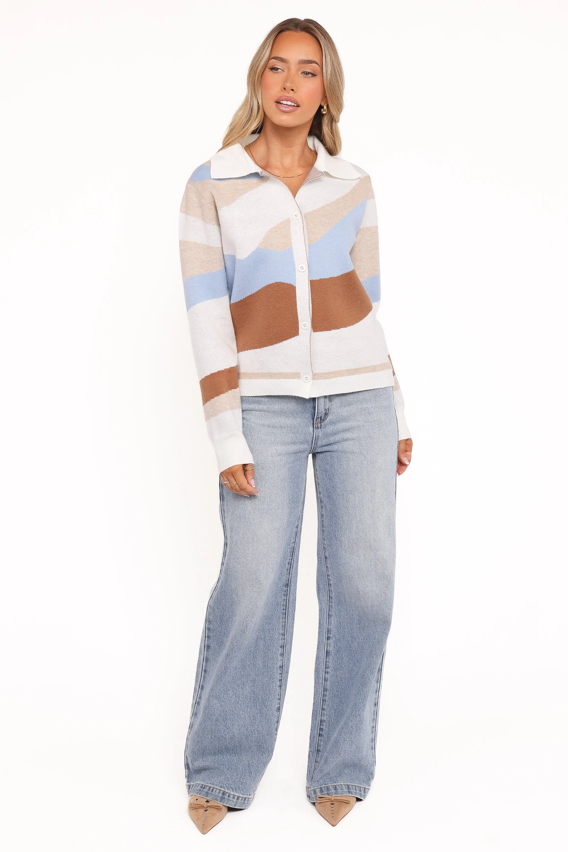 Tulula Abstract Print Cardigan - Cream sold by Petal & Pup product image thumbnail 5