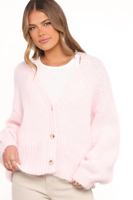 Selina Wide Sleeve Cardigan - Pale Pink sold by Petal & Pup