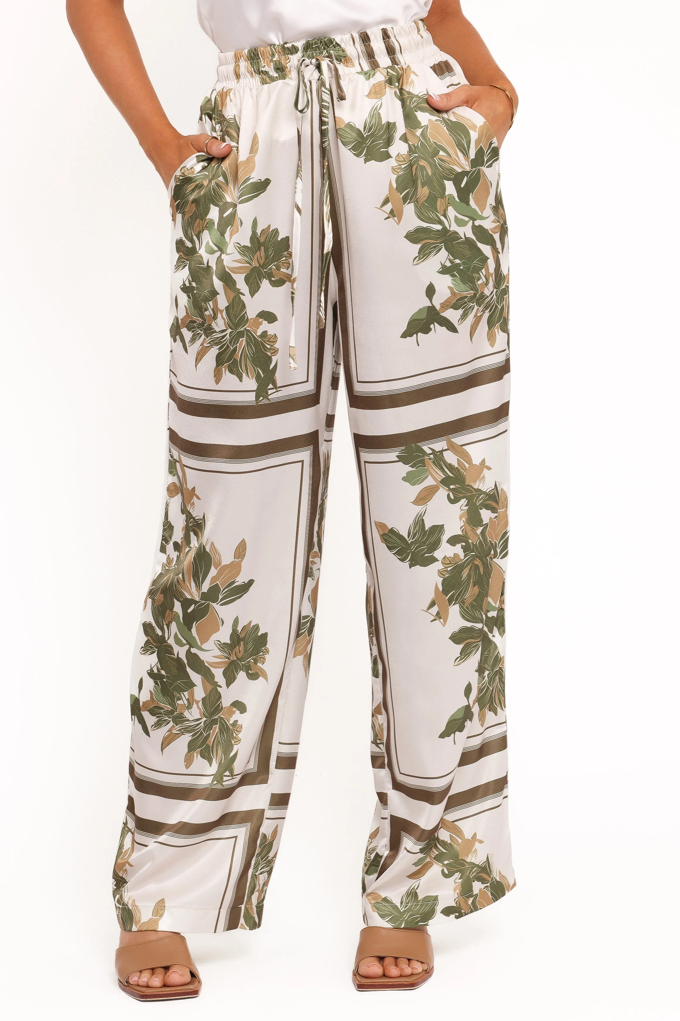 Lara Wide Leg Pants - Olive Print sold by Petal & Pup product image thumbnail 2