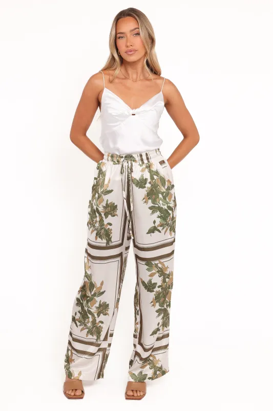 Lara Wide Leg Pants - Olive Print sold by Petal & Pup
