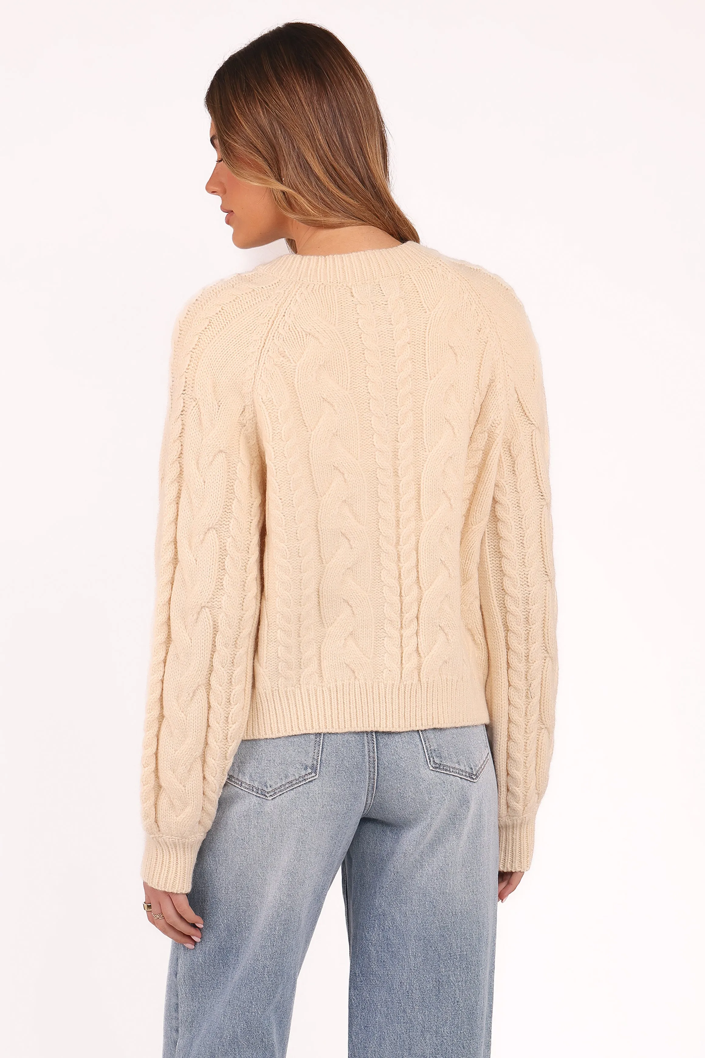 Nika Cable Knit Cardigan - Taupe sold by Petal & Pup product image thumbnail 5