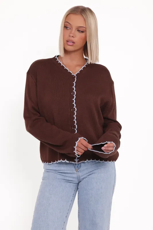 Ruby Knit Cardigan - Brown made by Petal & Pup
