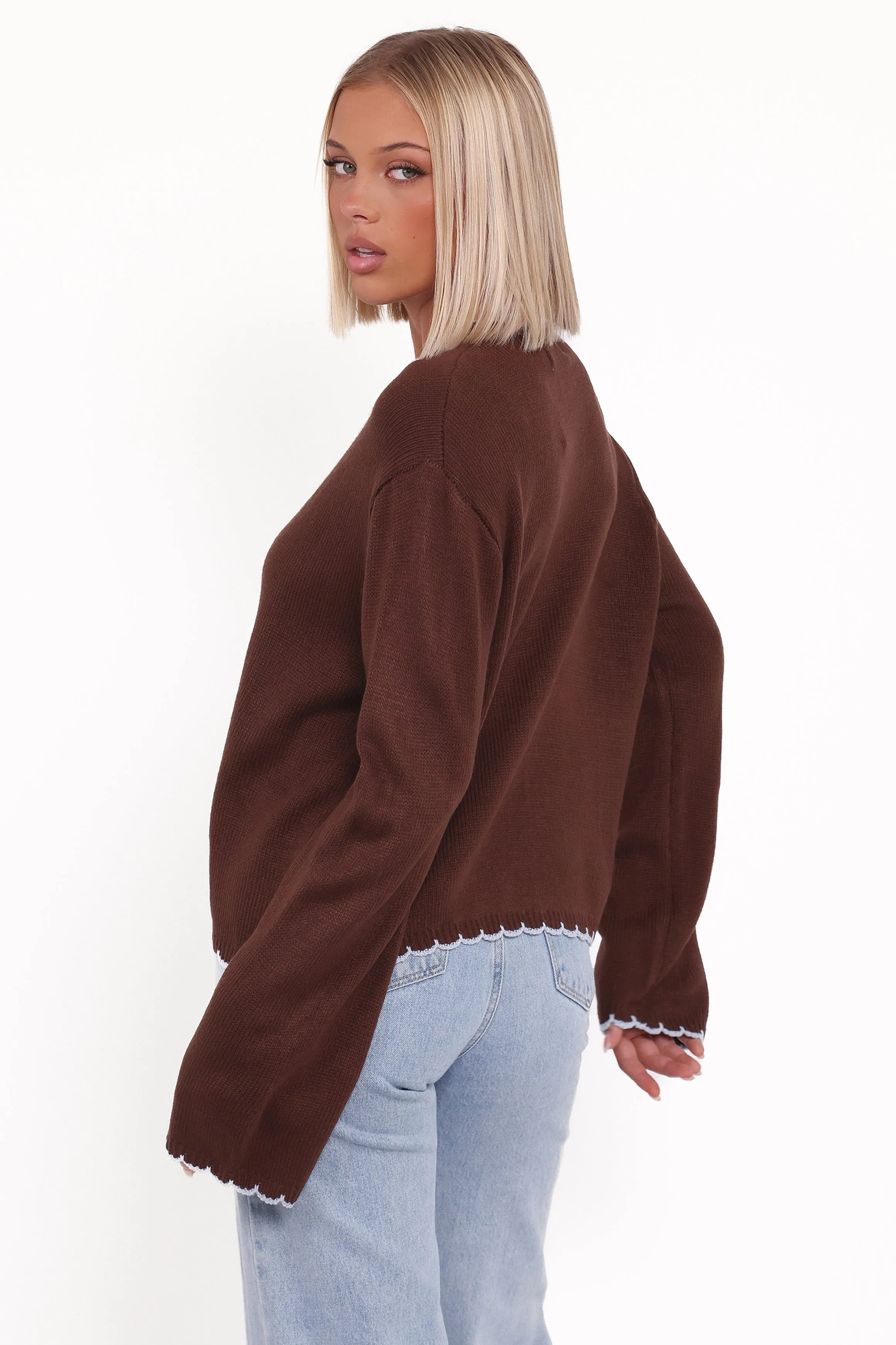 Ruby Knit Cardigan - Brown sold by Petal & Pup product image thumbnail 4
