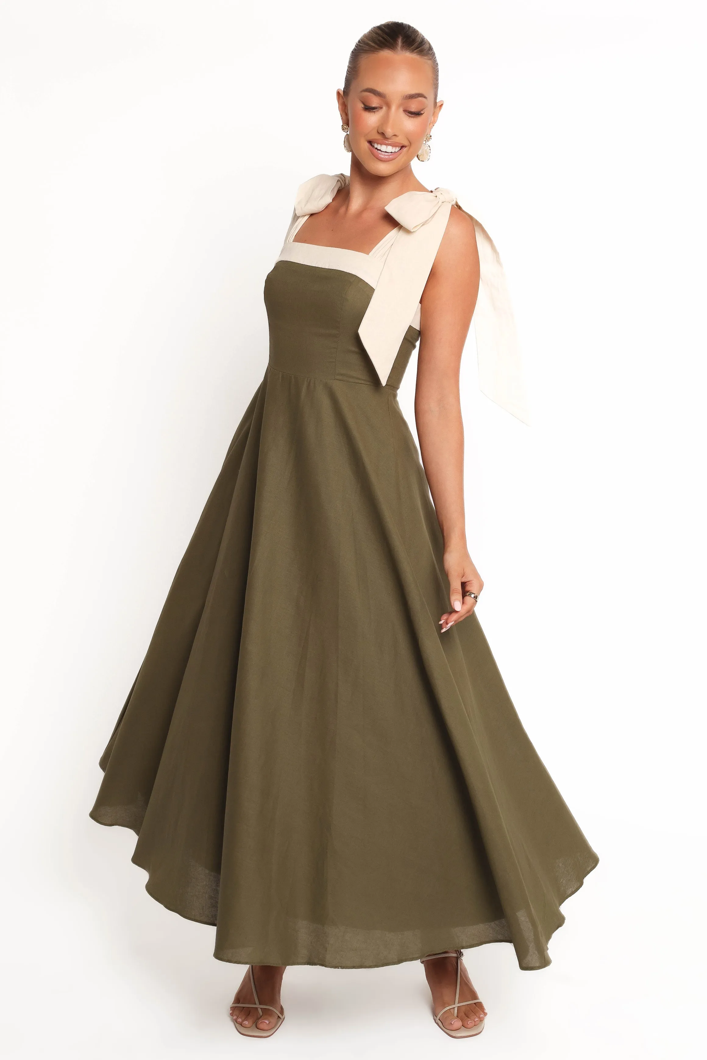 Olinda Midi Dress - Olive sold by Petal & Pup